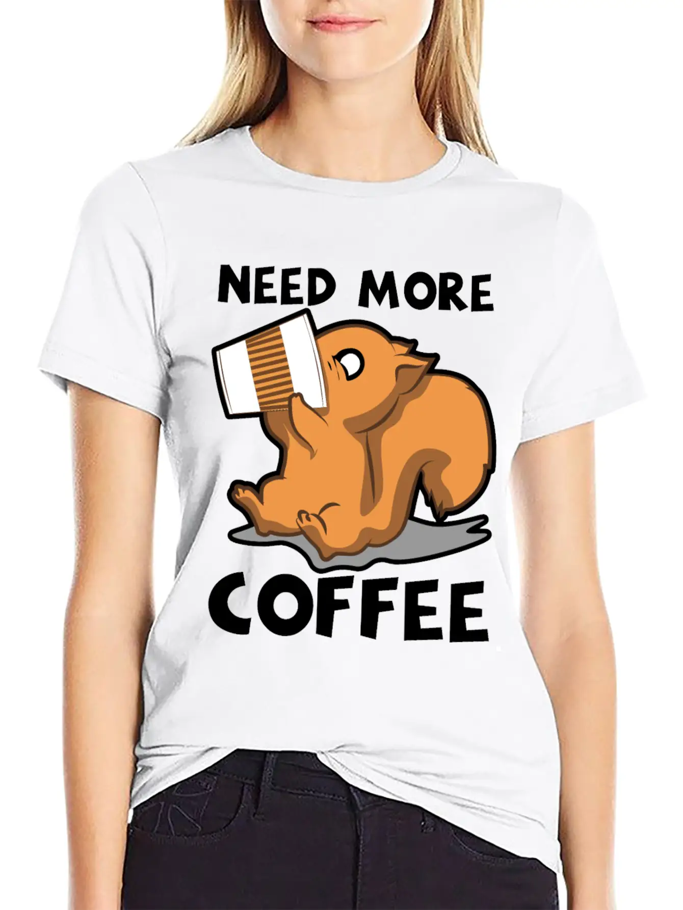 Need More Coffee Caffeine Junkie Gift Stylish Everyday T-Shirt – Unisex Basic Cotton Tee