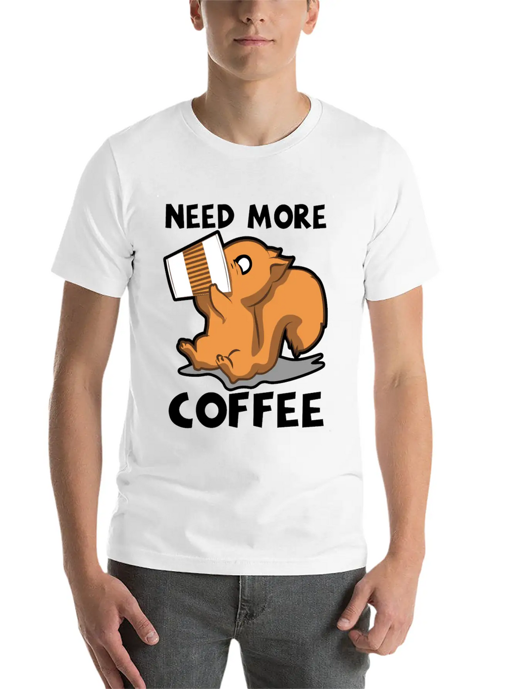 Need More Coffee Caffeine Junkie Gift Stylish Everyday T-Shirt – Unisex Basic Cotton Tee