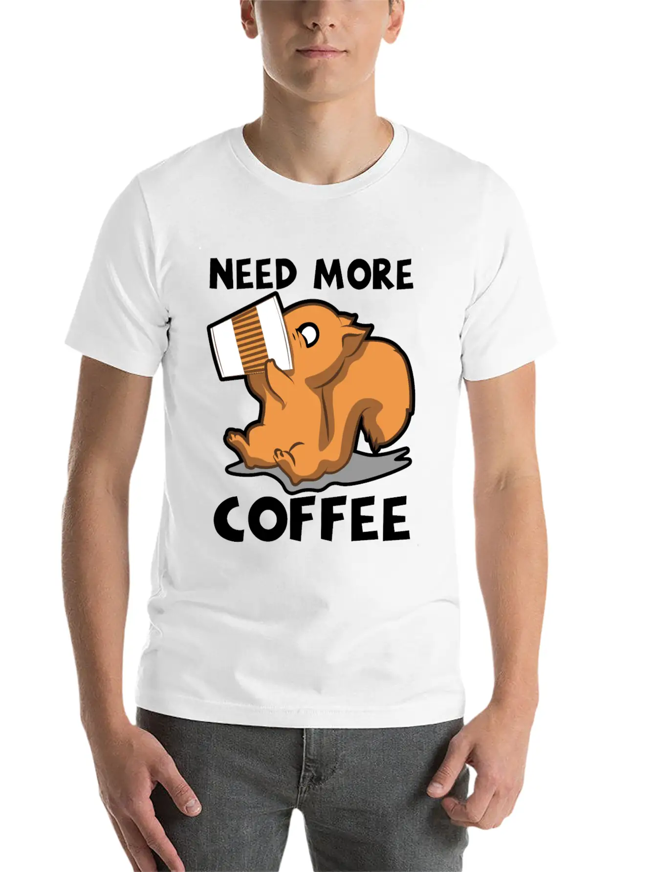 Need More Coffee Caffeine Junkie Gift Stylish Everyday T-Shirt – Unisex Basic Cotton Tee