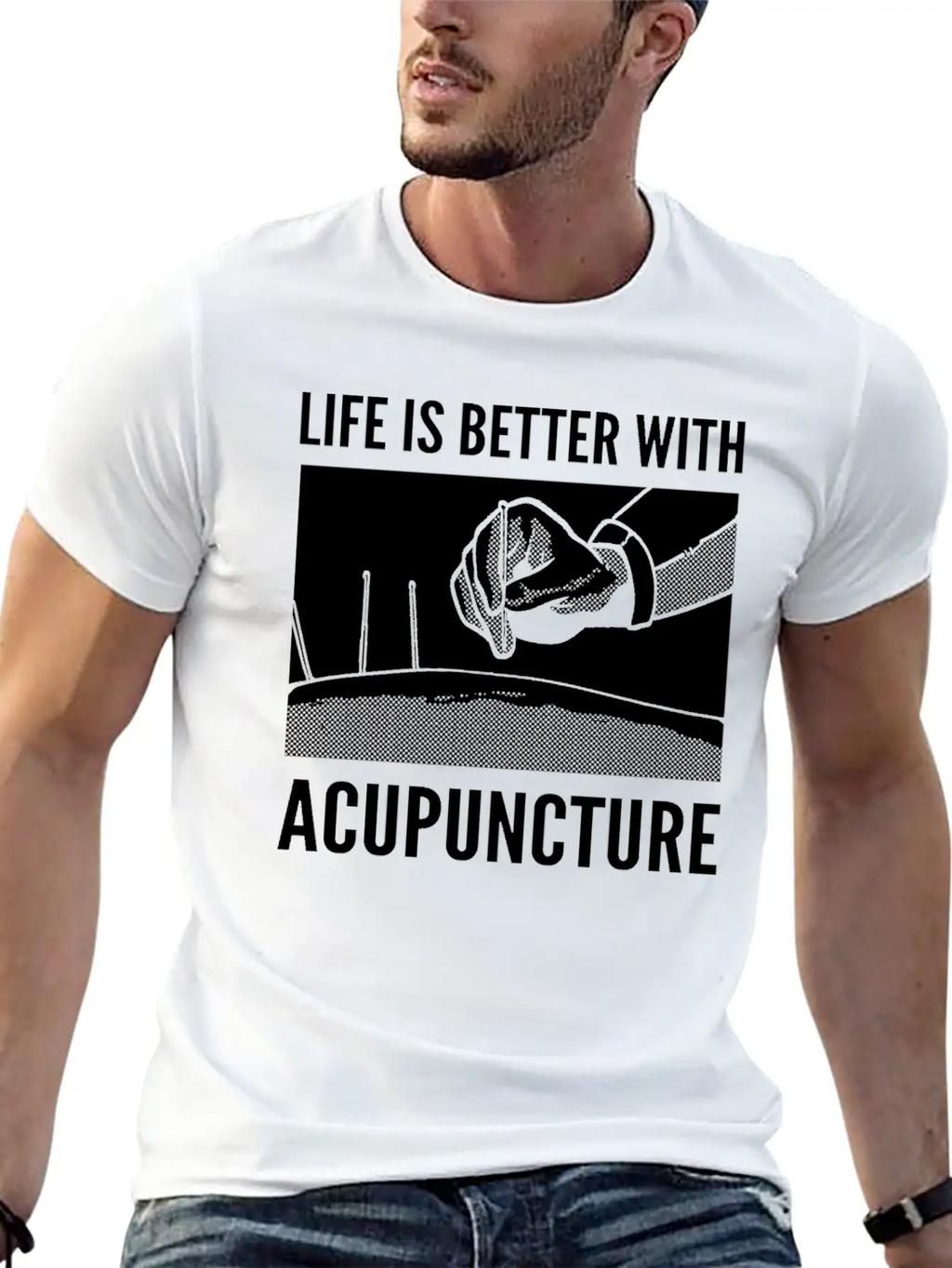 Needle Therapy Certified Acupuncturist Casual Graphic T-Shirt – Simple And Comfortable Daily Wear