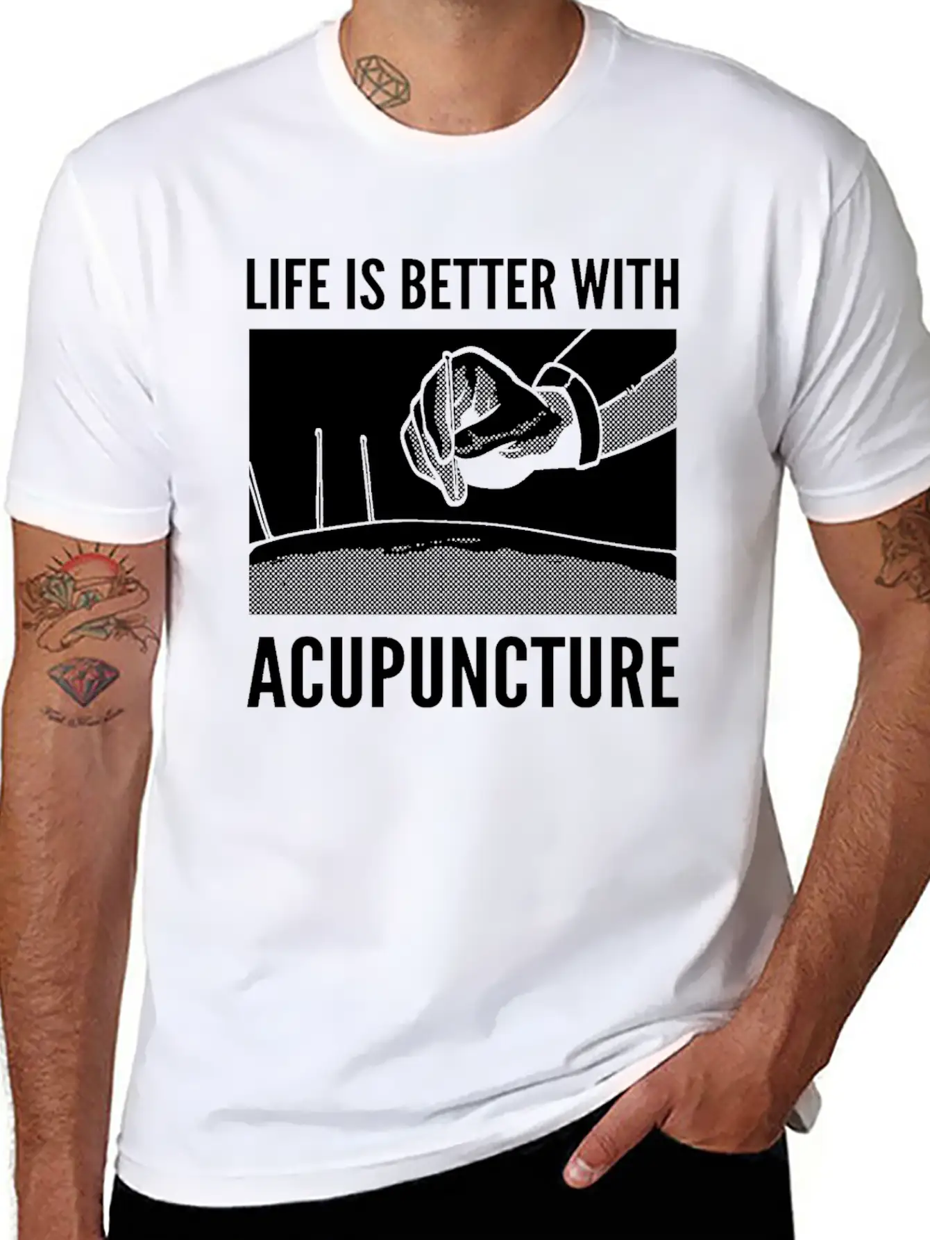 Needle Therapy Certified Acupuncturist Casual Graphic T-Shirt – Simple And Comfortable Daily Wear