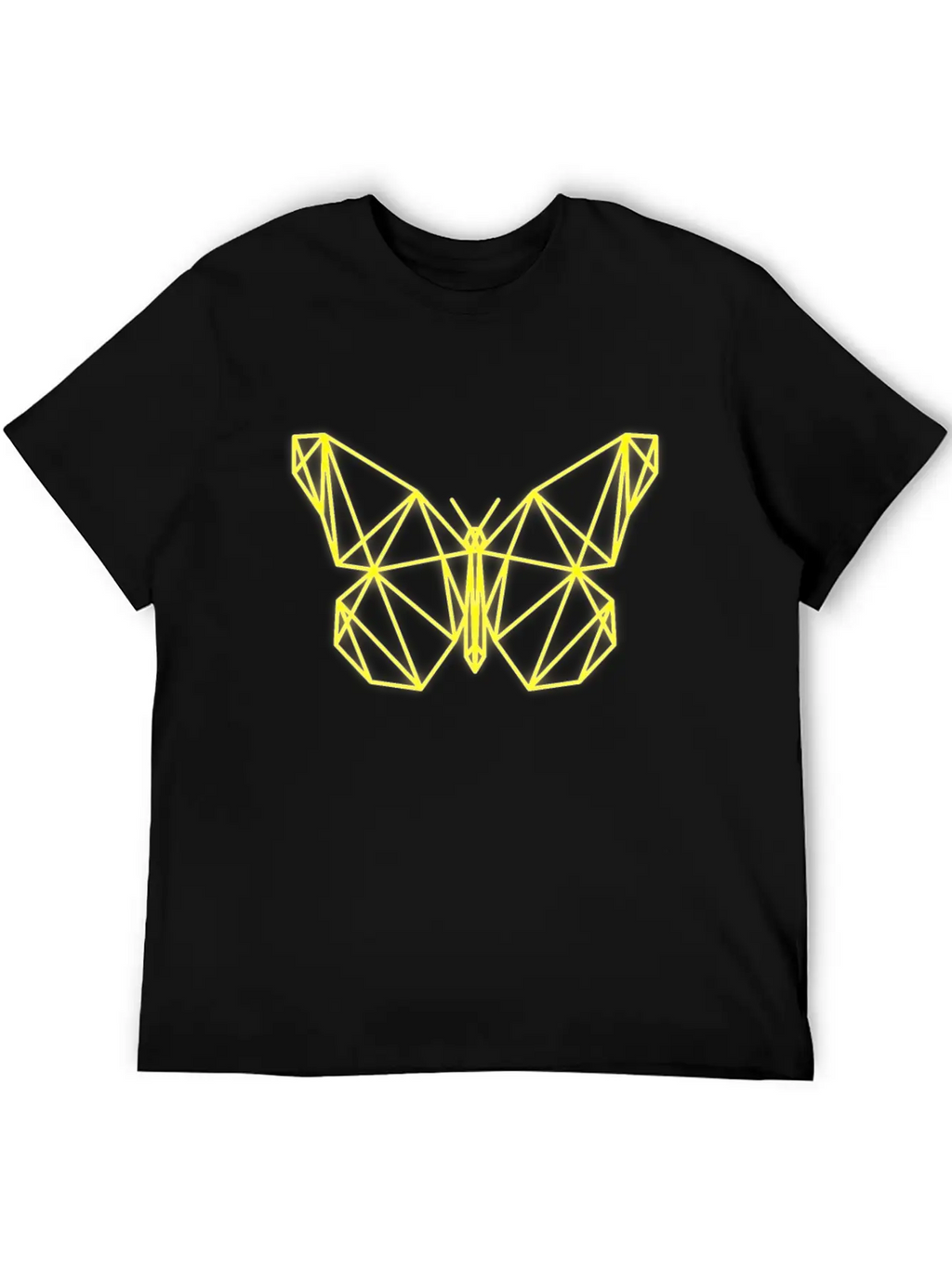 Neon Butterfly Geometric Retro Gift Idea Unisex Short Sleeve Soft Cotton T-Shirt – Casual Everyday Wear