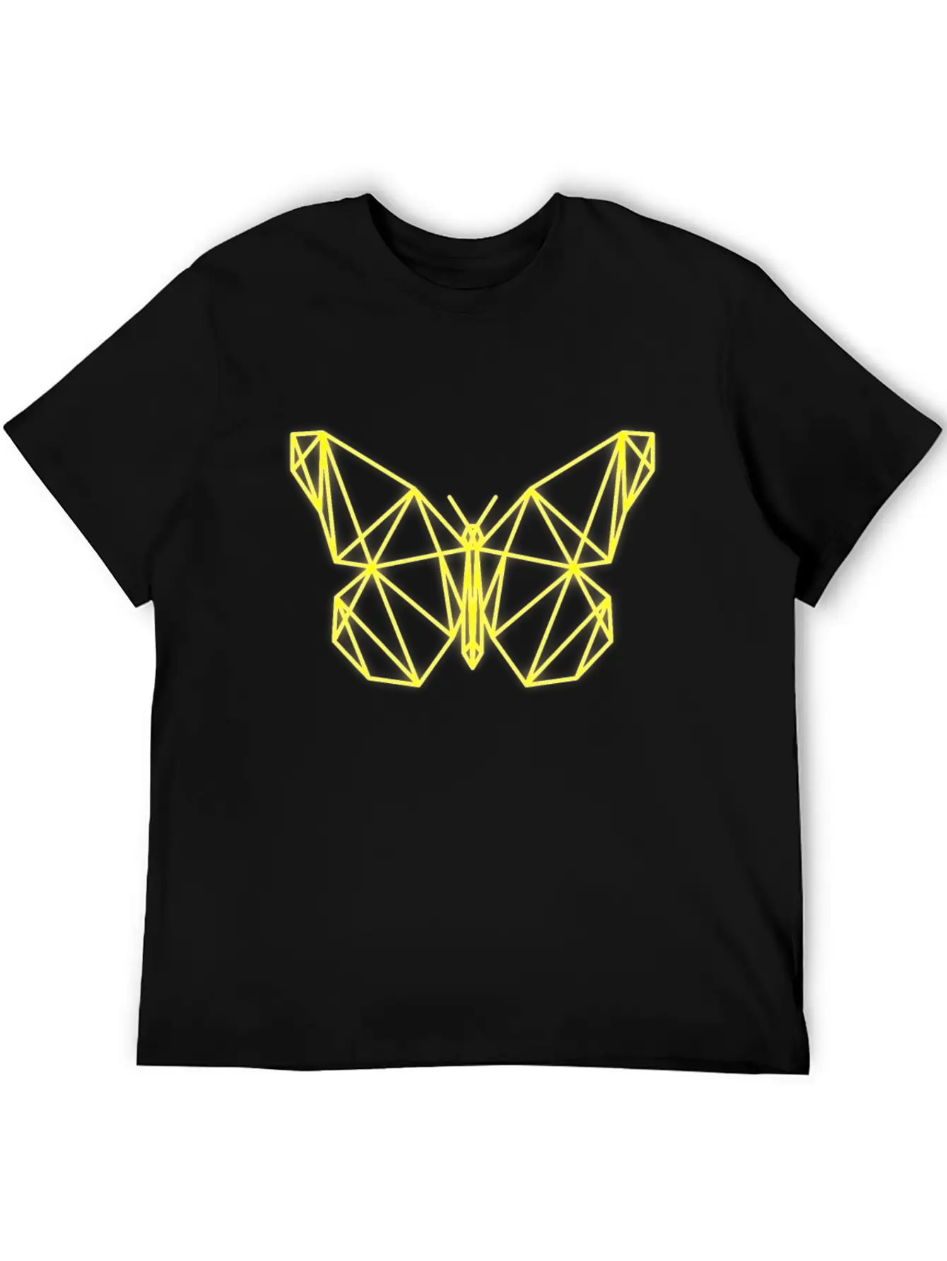 Neon Butterfly Geometric Retro Gift Idea Unisex Short Sleeve Soft Cotton T-Shirt – Casual Everyday Wear