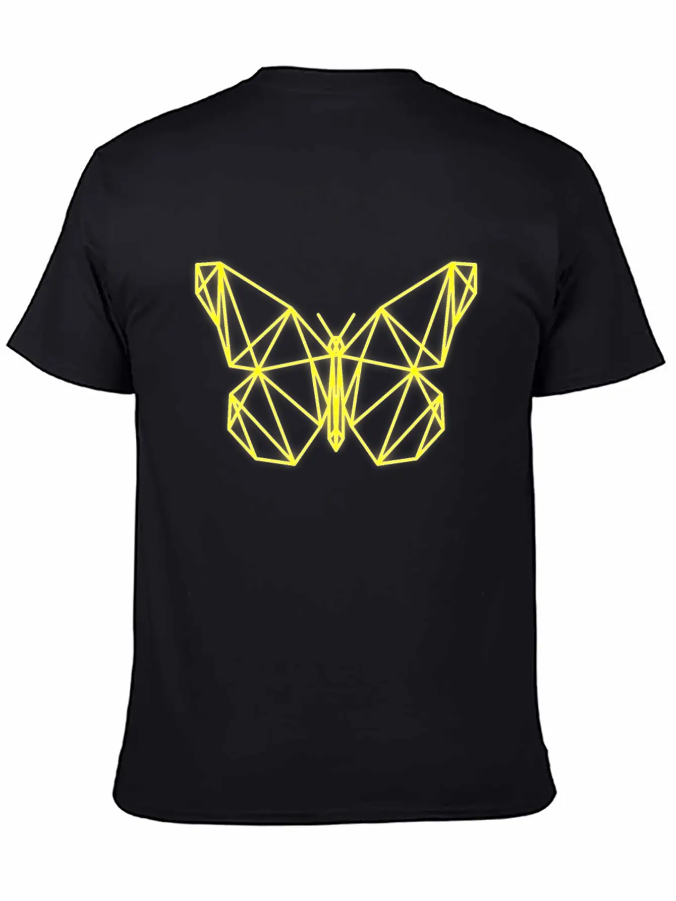 Neon Butterfly Geometric Retro Gift Idea Unisex Short Sleeve Soft Cotton T-Shirt – Casual Everyday Wear