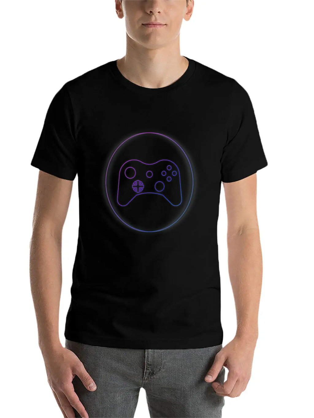 Neon Controller - Gaming Cool Neon Gift Idea Casual Graphic T-Shirt – Simple And Comfortable Daily Wear