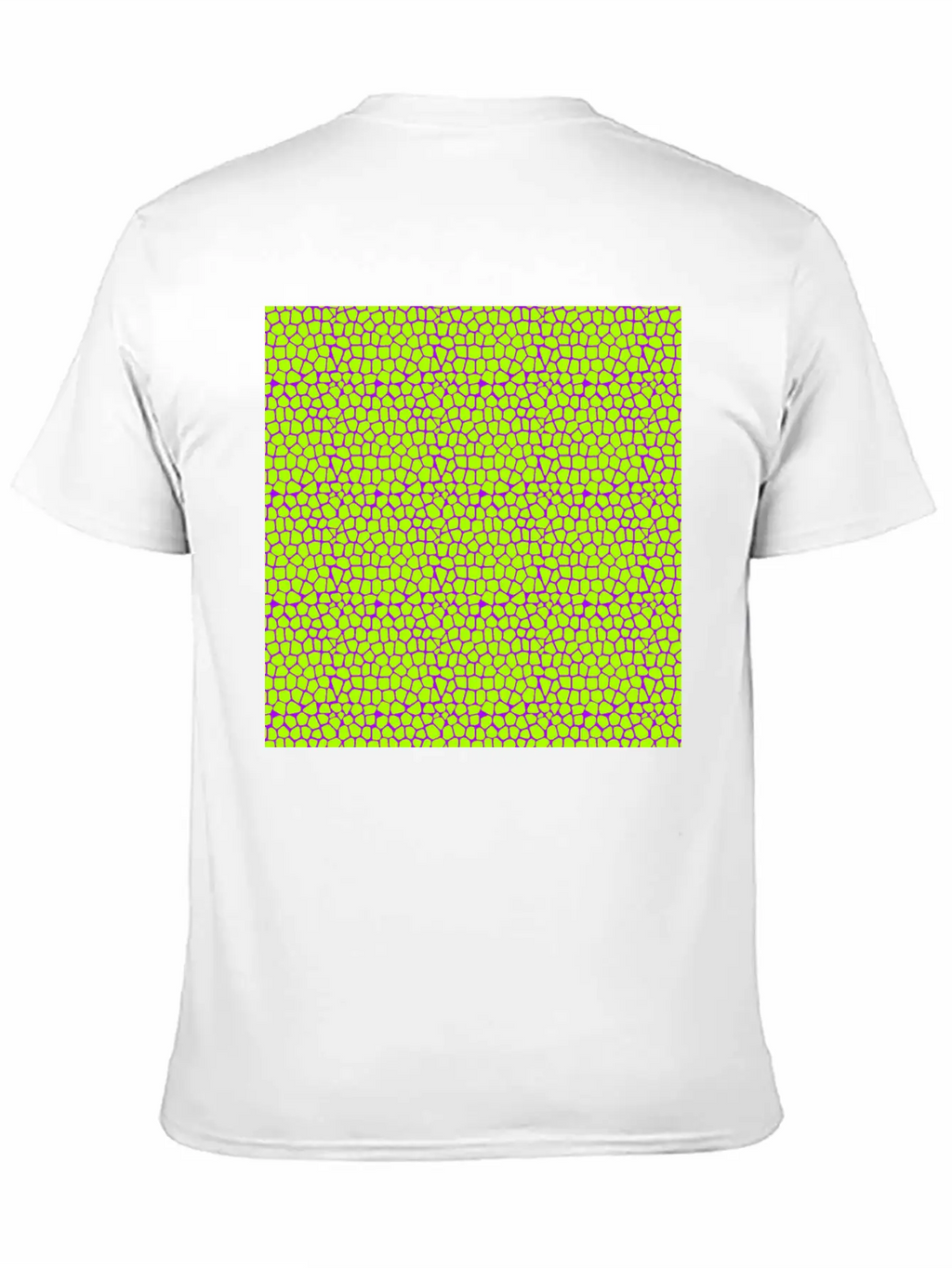 Neon Green Purple Giraffe Pattern Unisex Short Sleeve Soft Cotton T-Shirt – Casual Everyday Wear
