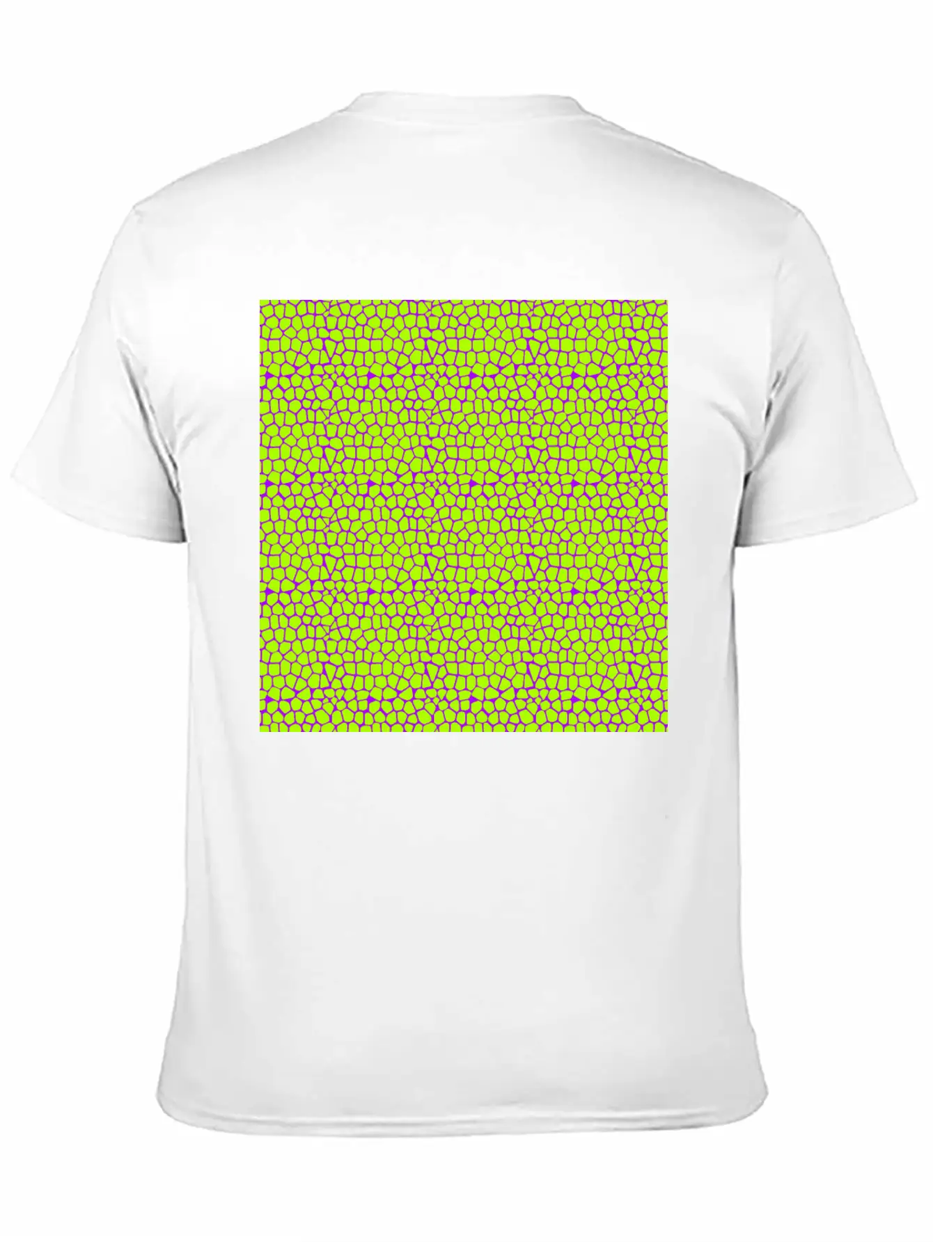 Neon Green Purple Giraffe Pattern Unisex Short Sleeve Soft Cotton T-Shirt – Casual Everyday Wear