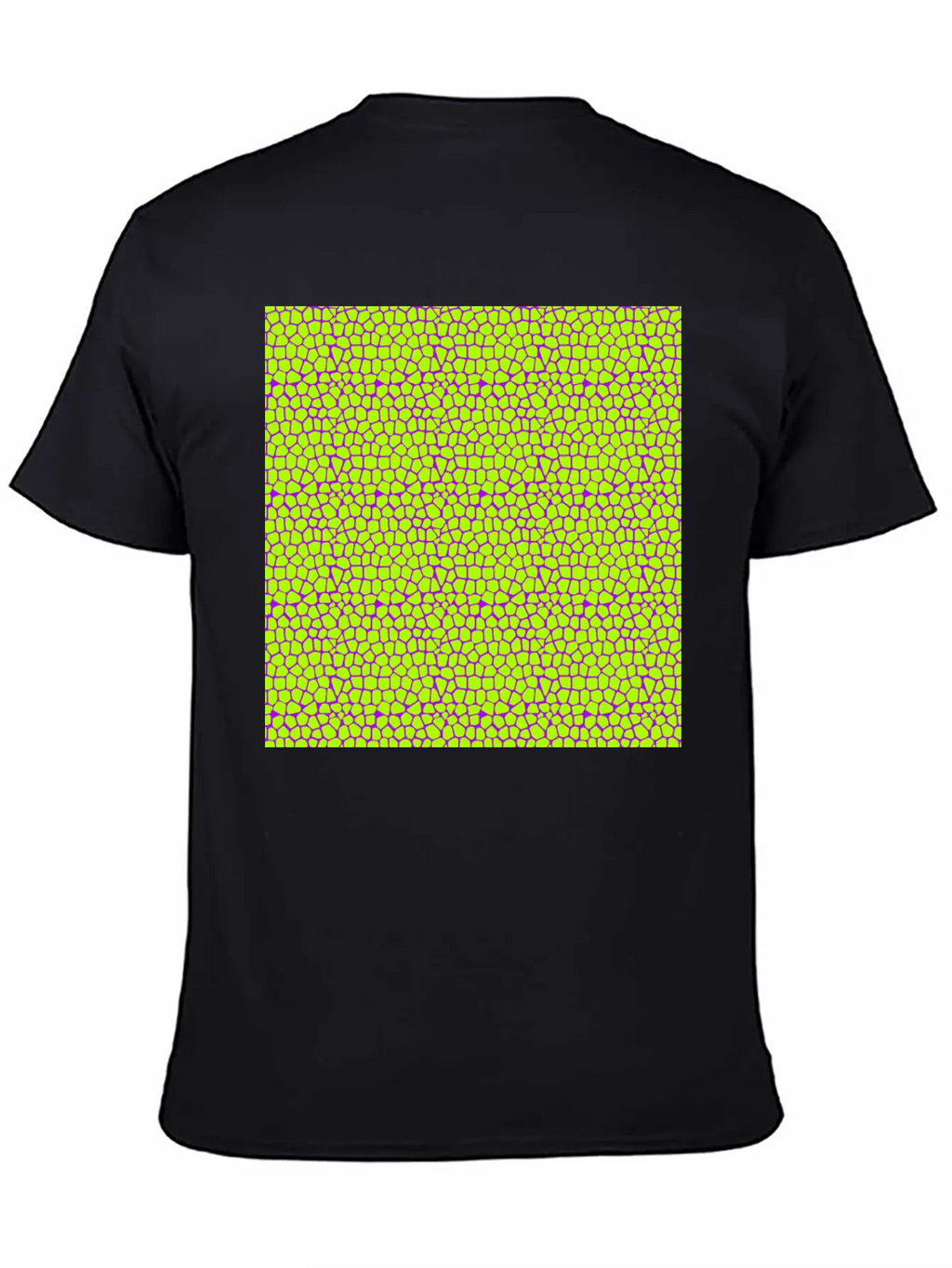 Neon Green Purple Giraffe Pattern Unisex Short Sleeve Soft Cotton T-Shirt – Casual Everyday Wear