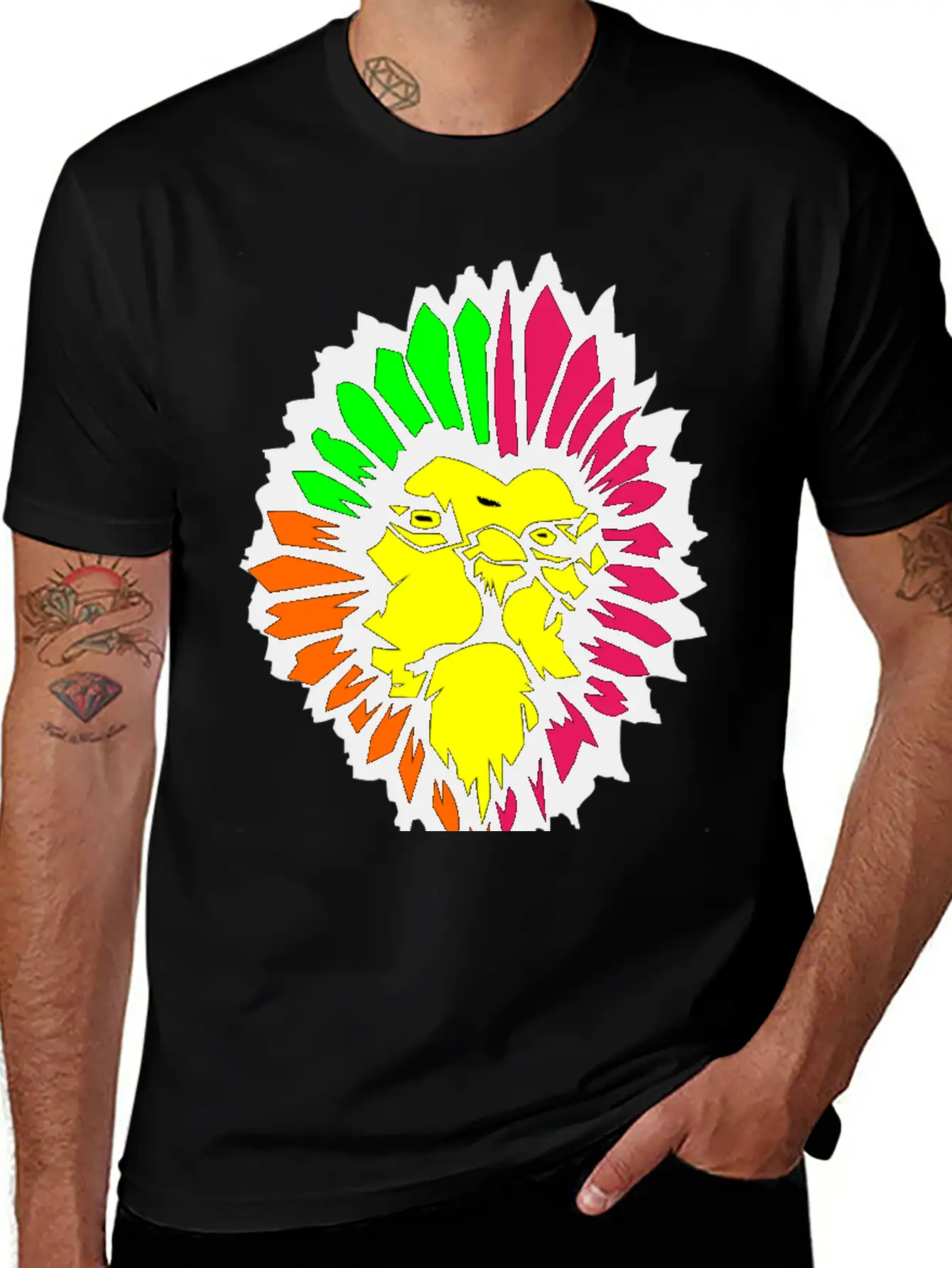 Neon Lion Classic Fit Graphic Tee For Daily Comfort – Unisex Cotton Shirt