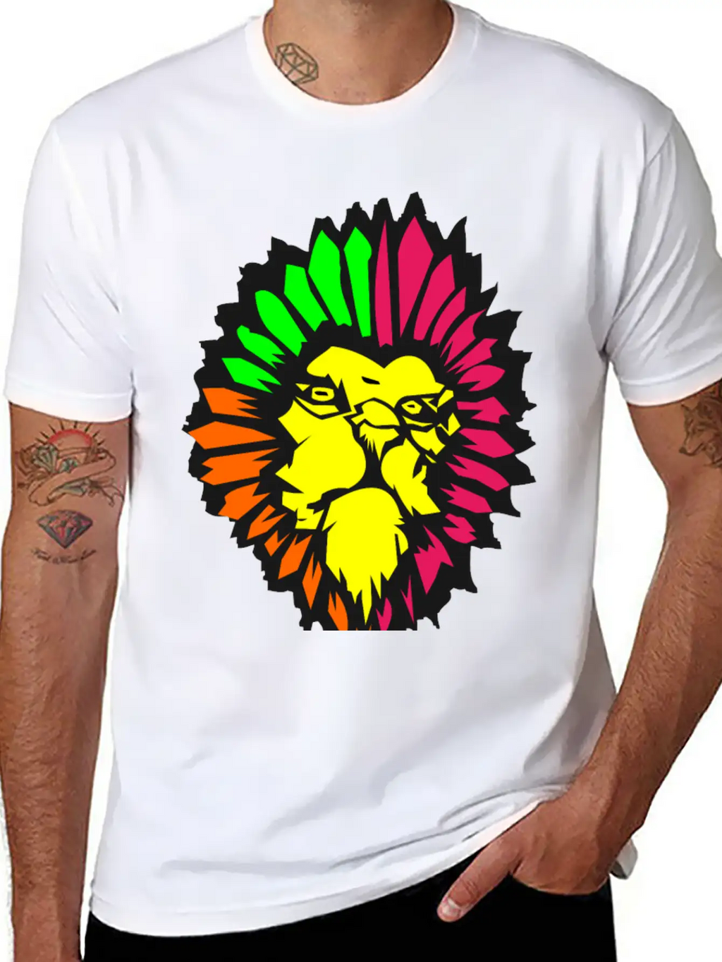 Neon Lion Classic Fit Graphic Tee For Daily Comfort – Unisex Cotton Shirt