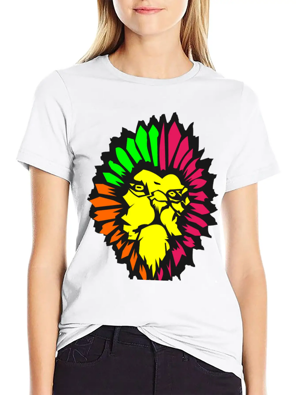 Neon Lion Classic Fit Graphic Tee For Daily Comfort – Unisex Cotton Shirt