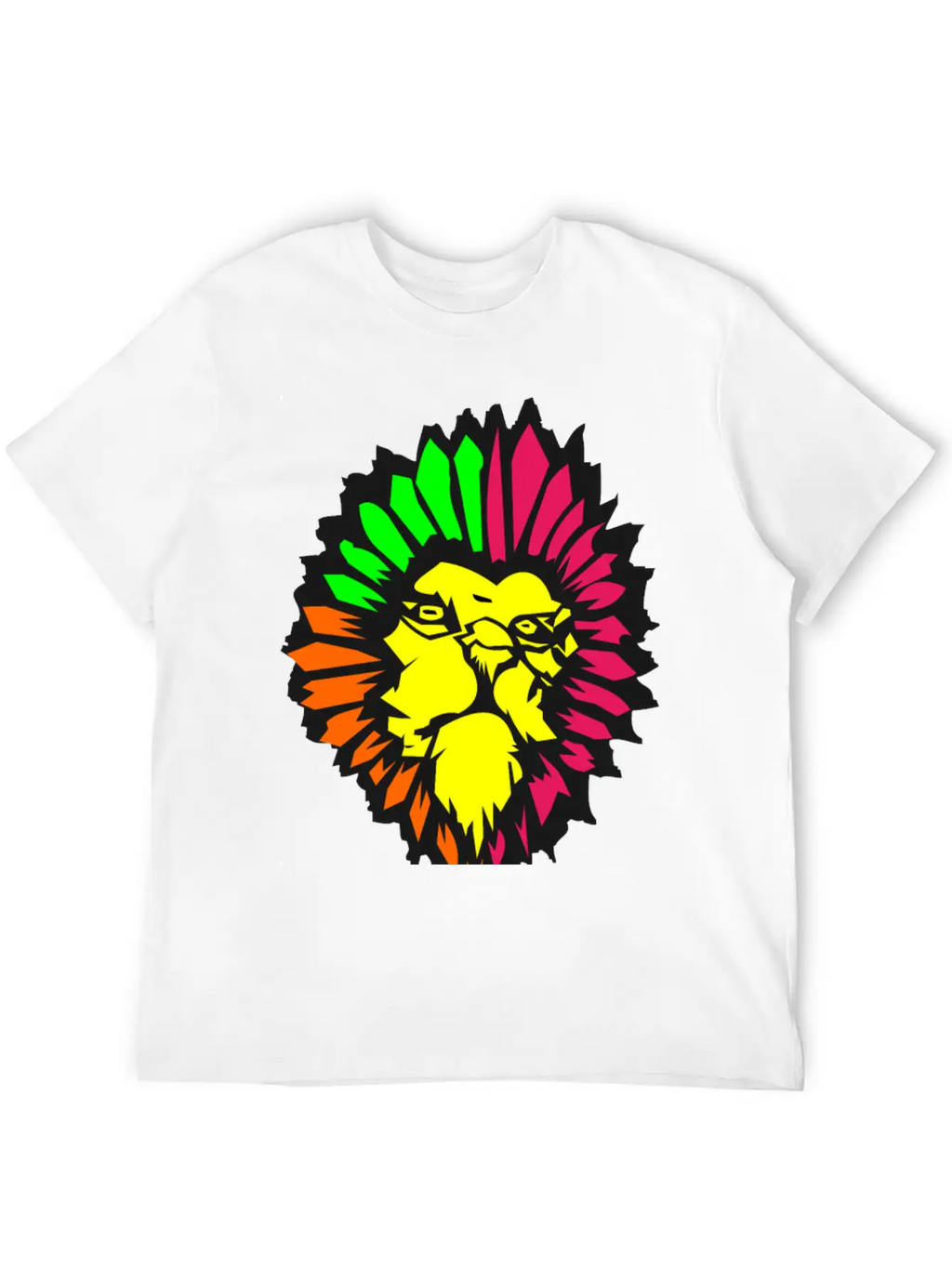 Neon Lion Classic Fit Graphic Tee For Daily Comfort – Unisex Cotton Shirt