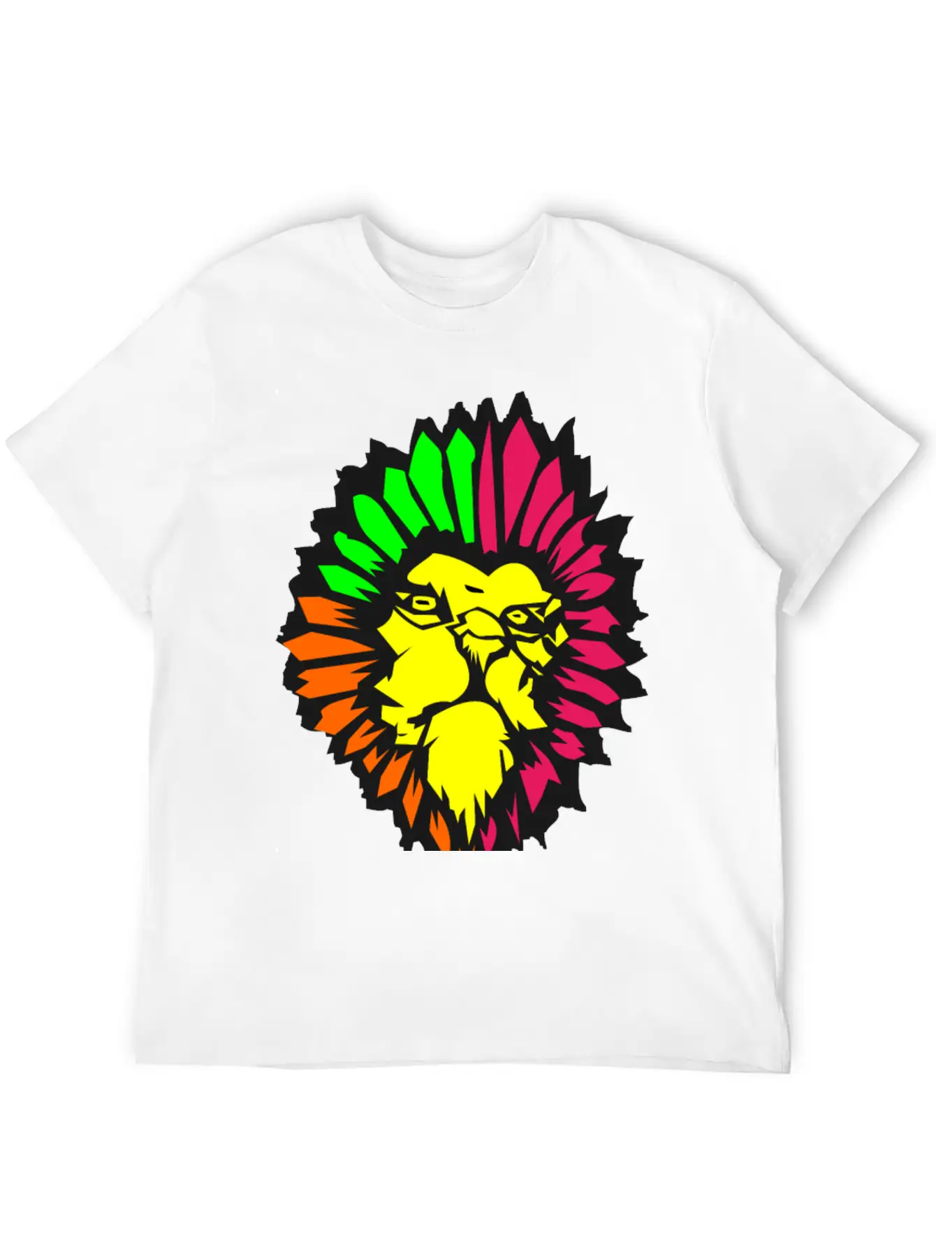 Neon Lion Classic Fit Graphic Tee For Daily Comfort – Unisex Cotton Shirt