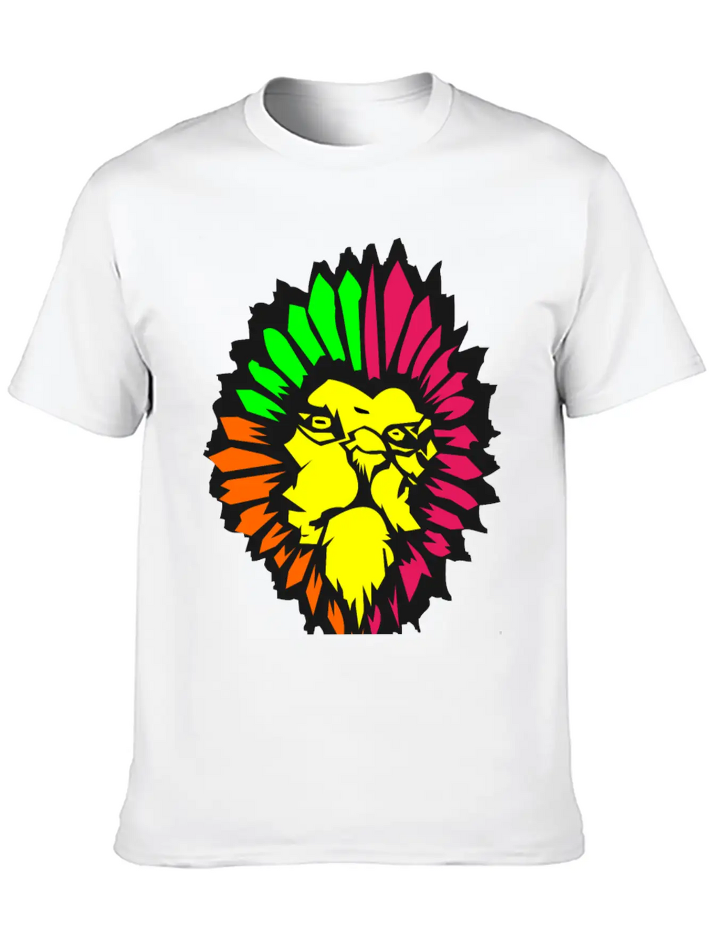 Neon Lion Classic Fit Graphic Tee For Daily Comfort – Unisex Cotton Shirt