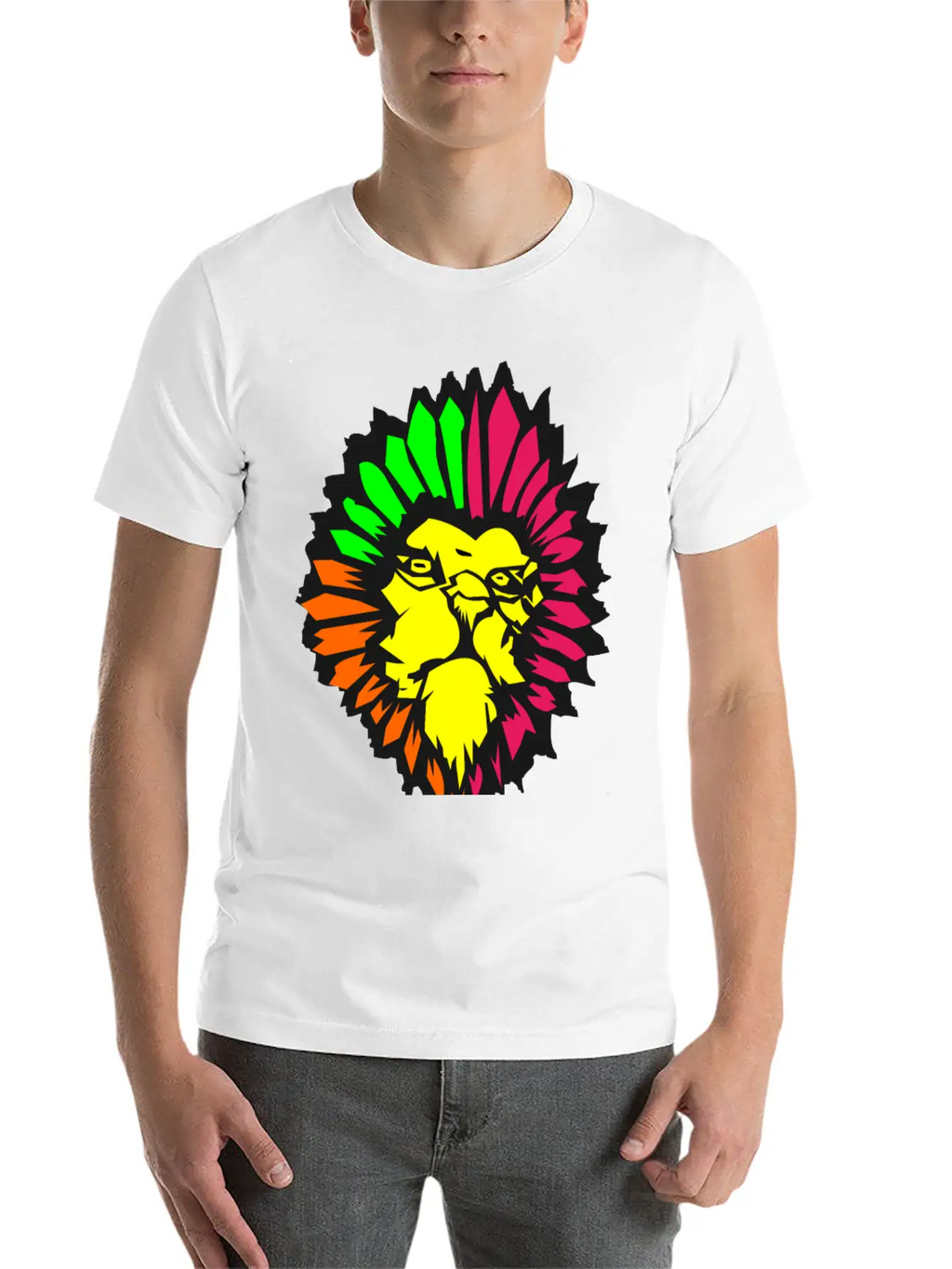 Neon Lion Classic Fit Graphic Tee For Daily Comfort – Unisex Cotton Shirt