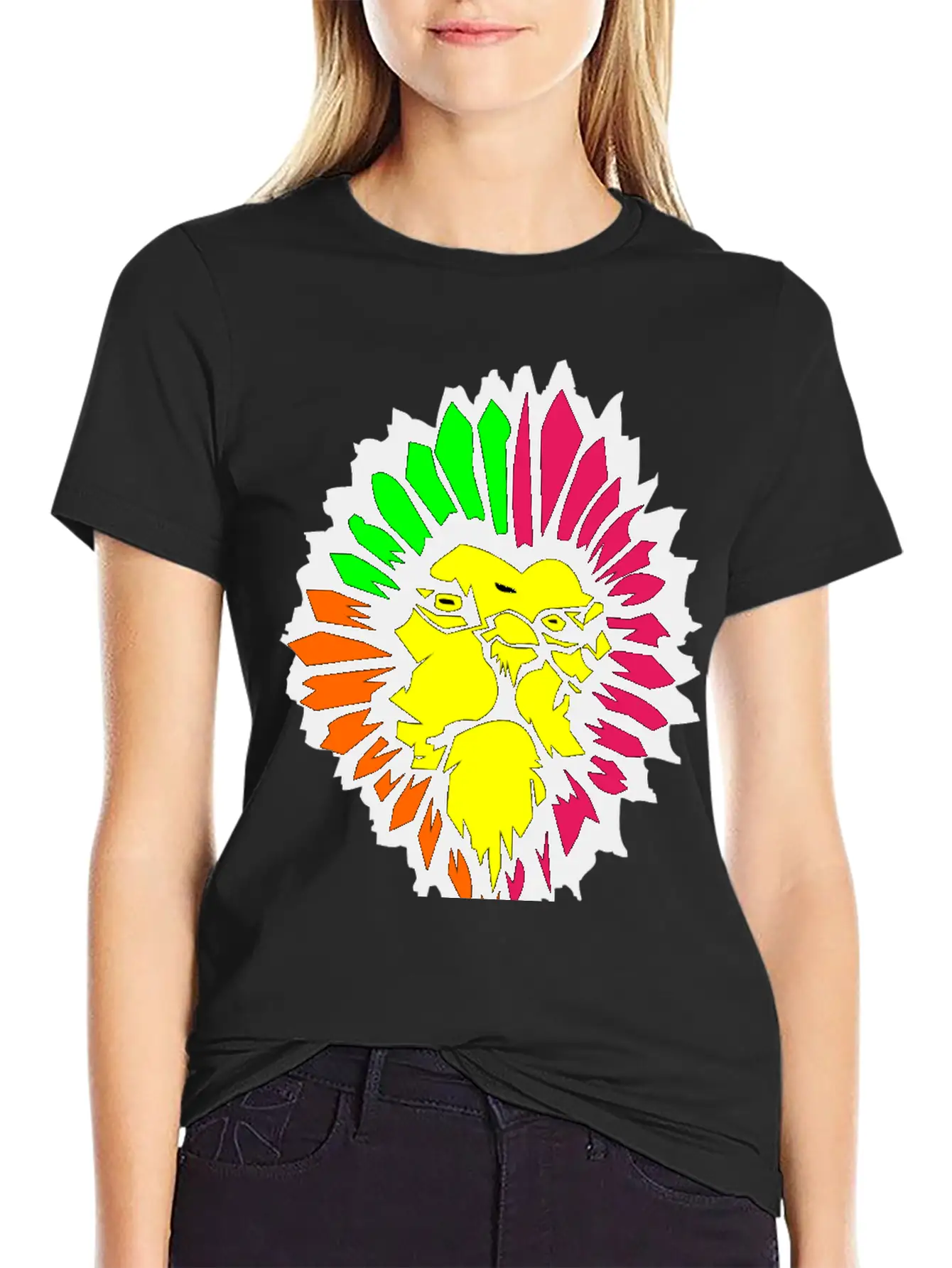 Neon Lion Classic Fit Graphic Tee For Daily Comfort – Unisex Cotton Shirt