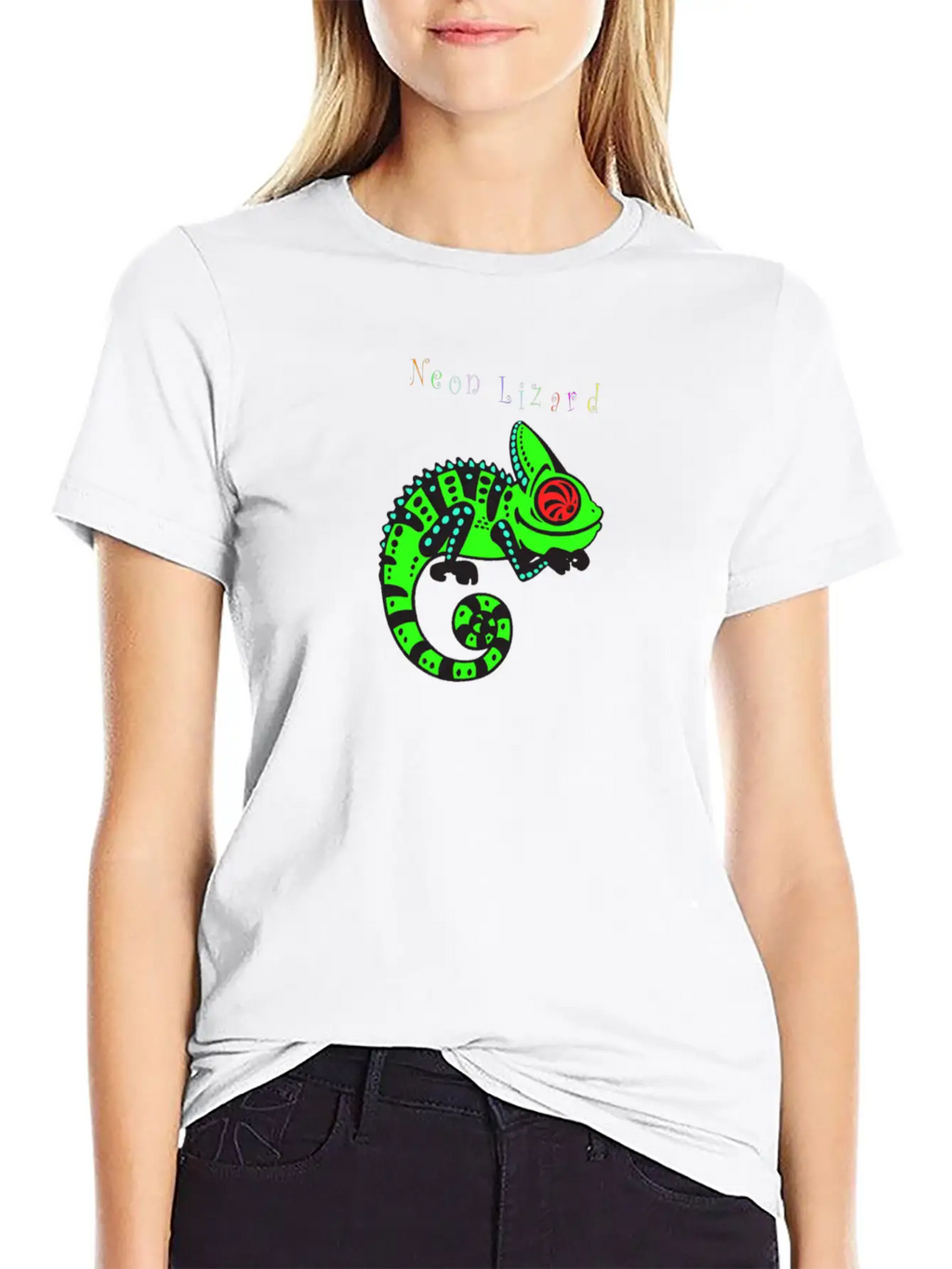 Neon Lizard Lg Breathable Soft Cotton T-Shirt – Timeless Casual Look