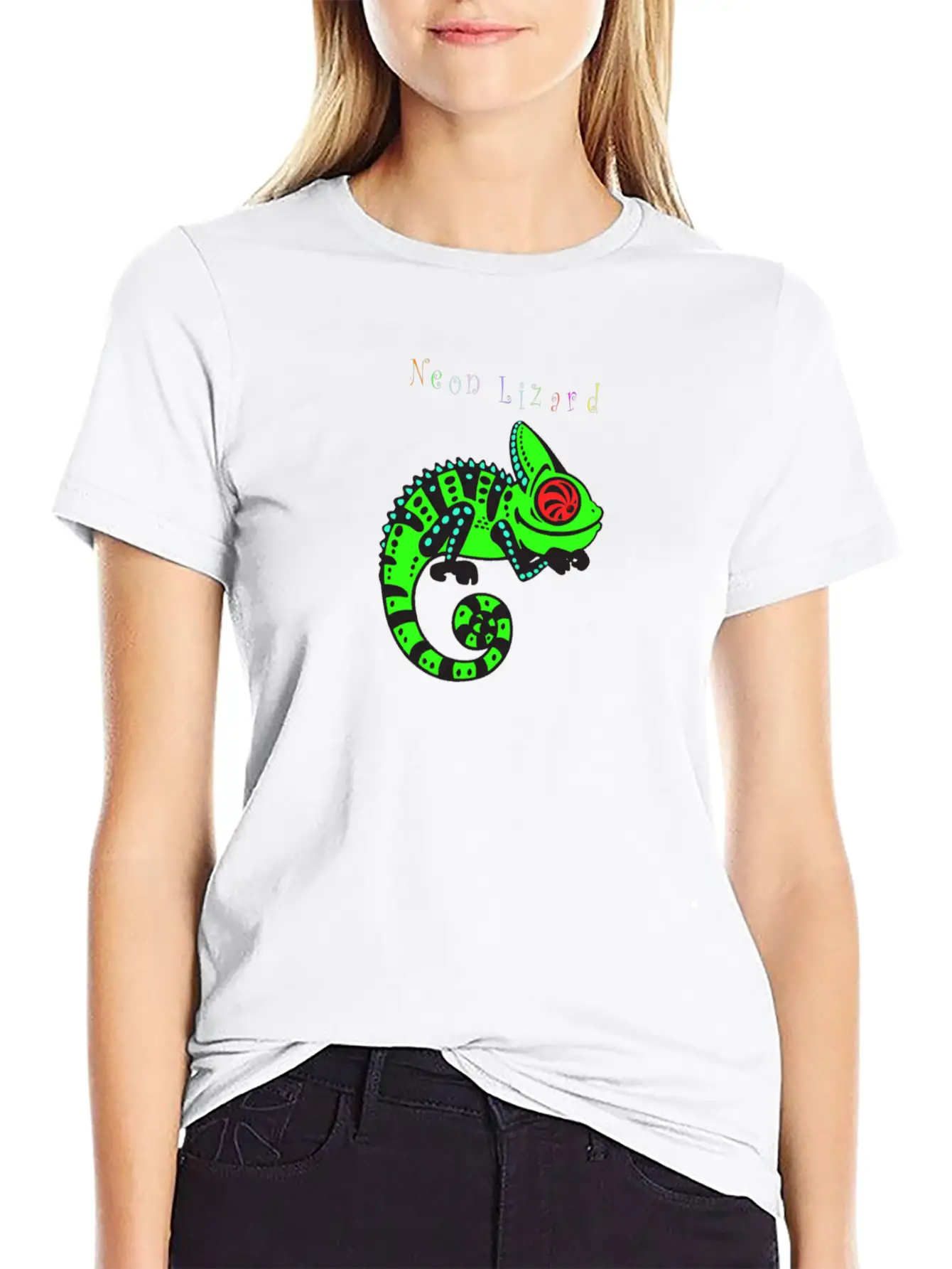 Neon Lizard Lg Breathable Soft Cotton T-Shirt – Timeless Casual Look