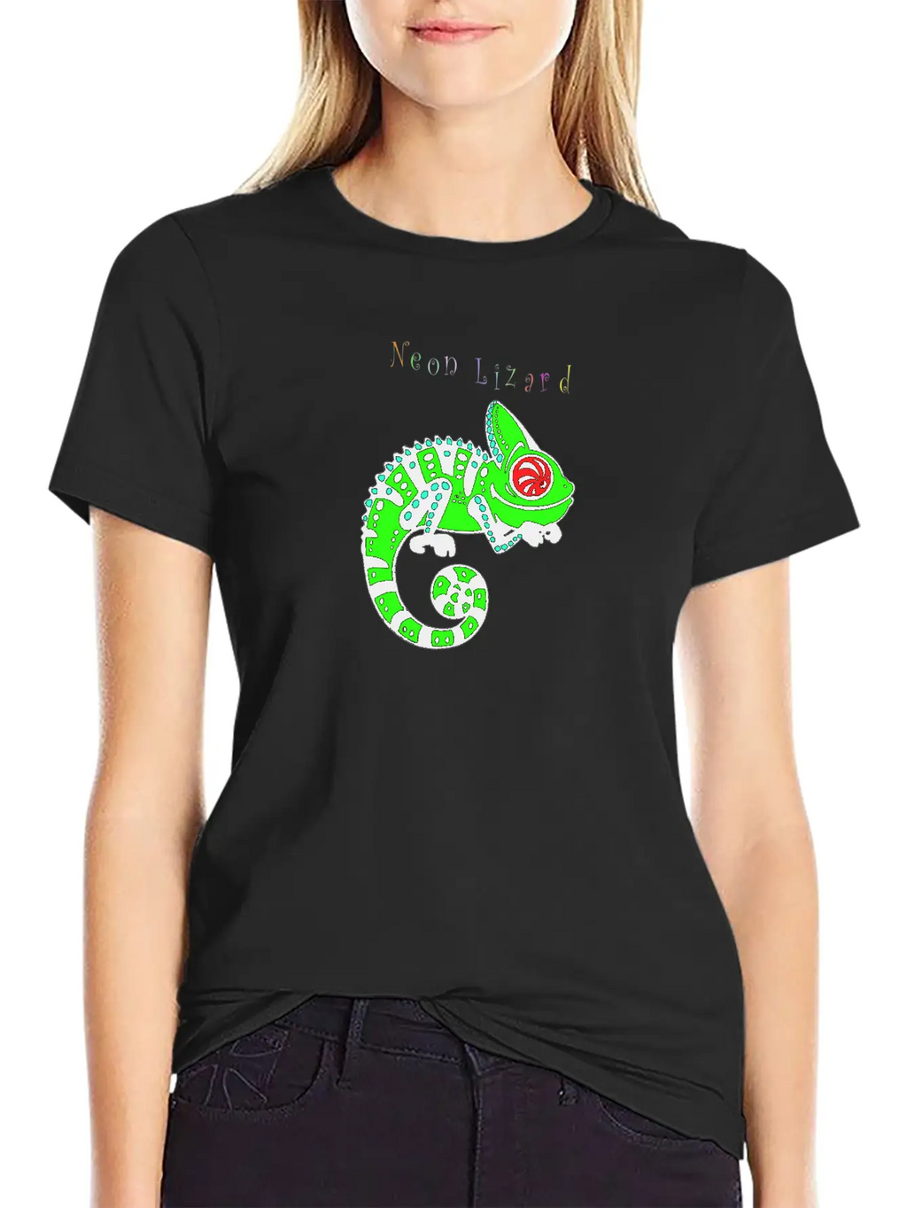 Neon Lizard Lg Breathable Soft Cotton T-Shirt – Timeless Casual Look