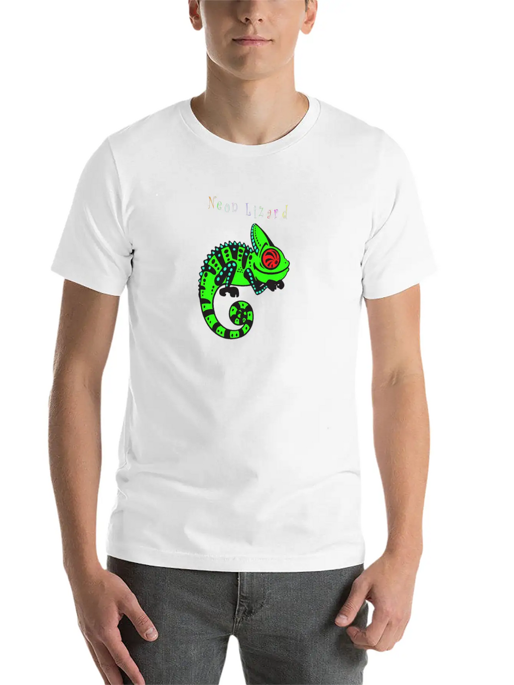 Neon Lizard Lg Breathable Soft Cotton T-Shirt – Timeless Casual Look