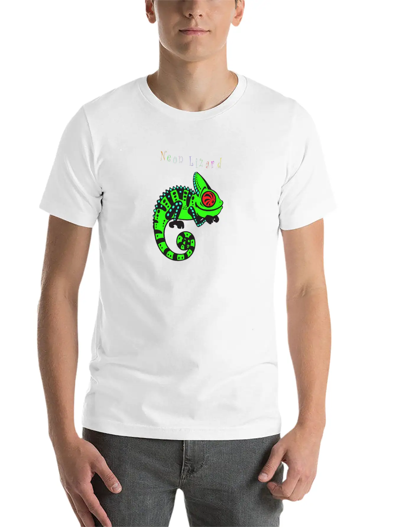 Neon Lizard Lg Breathable Soft Cotton T-Shirt – Timeless Casual Look