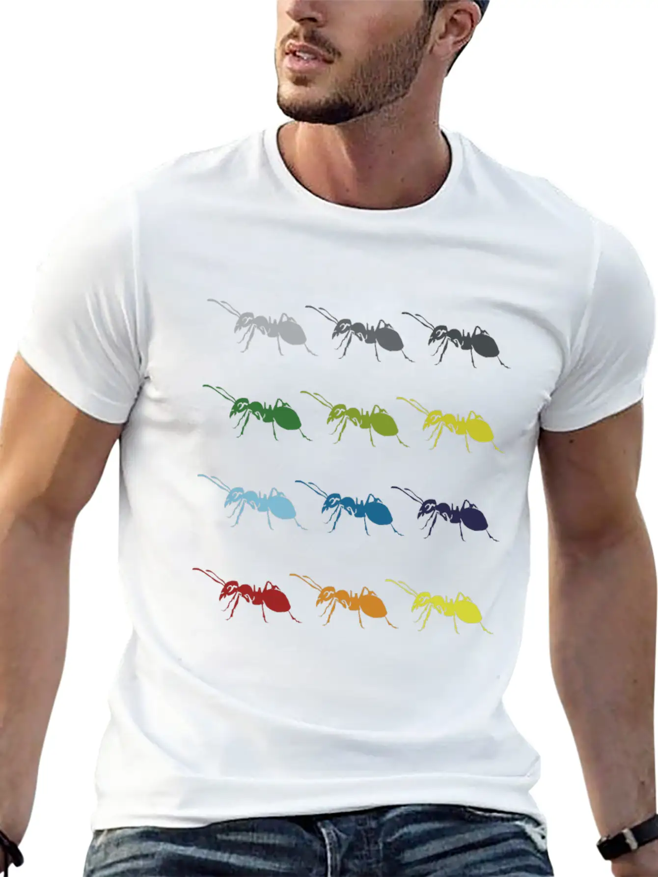 Neon Pop Art Retro Ant Insect Gift Idea Essential Cotton Tee For Daily Outfits – Unisex Style