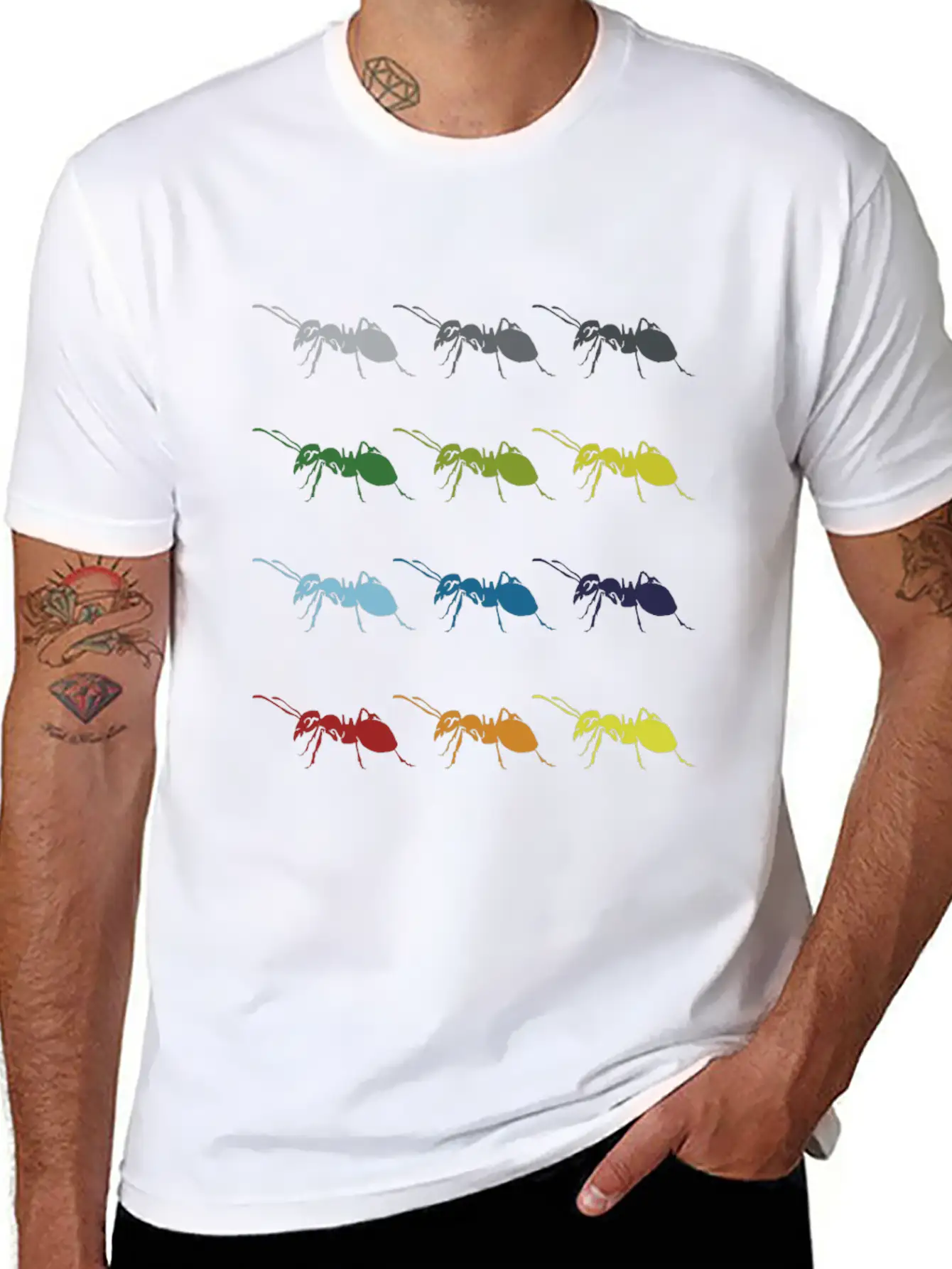 Neon Pop Art Retro Ant Insect Gift Idea Essential Cotton Tee For Daily Outfits – Unisex Style