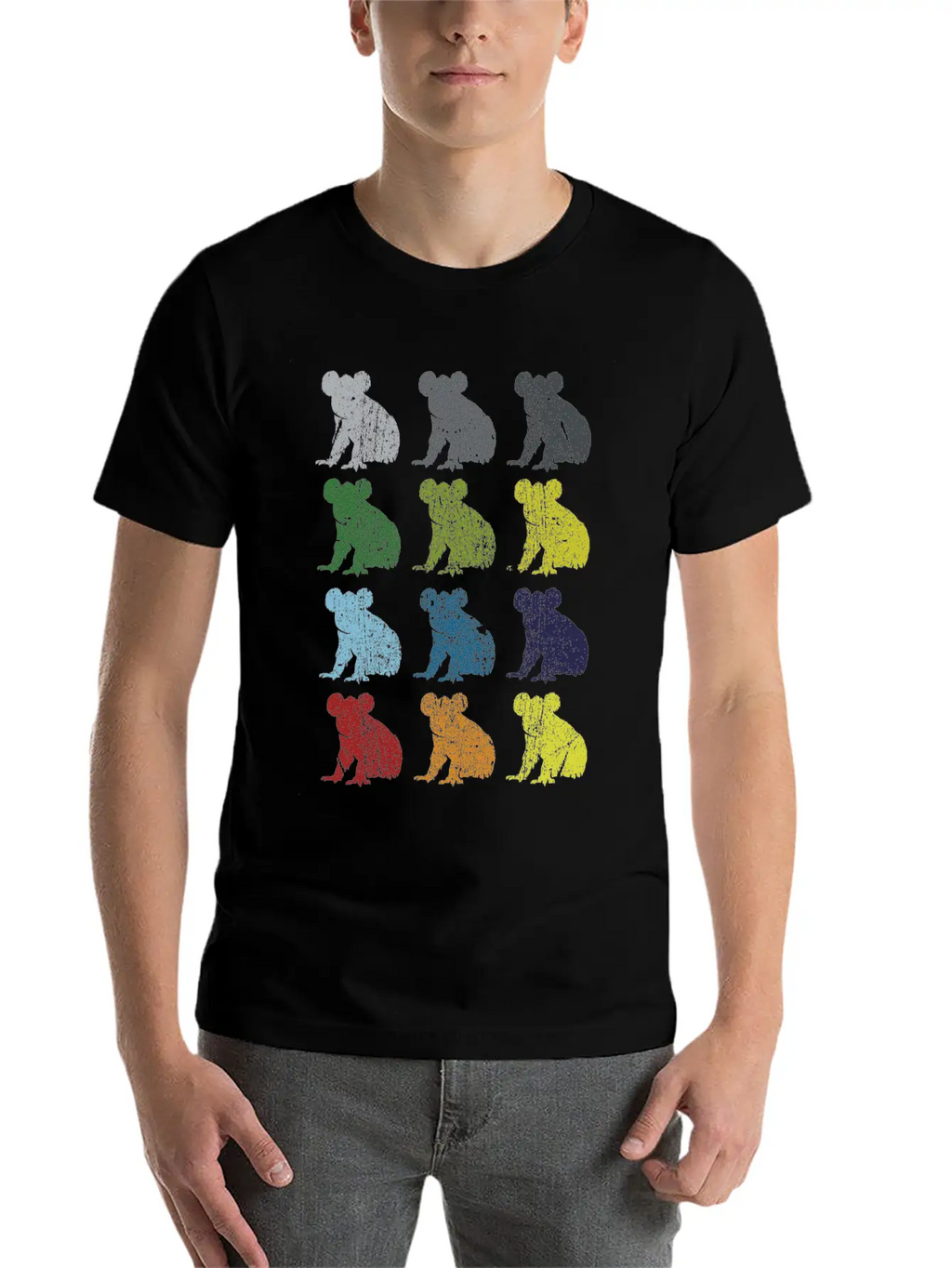 Neon Pop Art Retro Koala Animal Gift Essential Cotton Tee For Daily Outfits – Unisex Style
