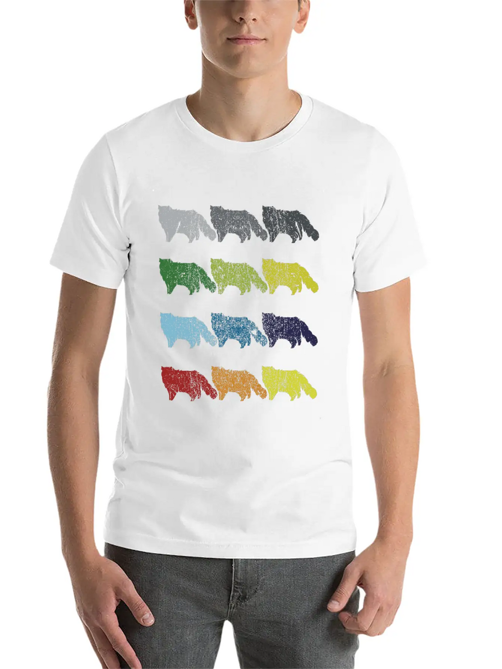 Neon Pop Art Retro Persian Cat Pet Gift Unisex Casual T-Shirt – Clean Design For Daily Comfort