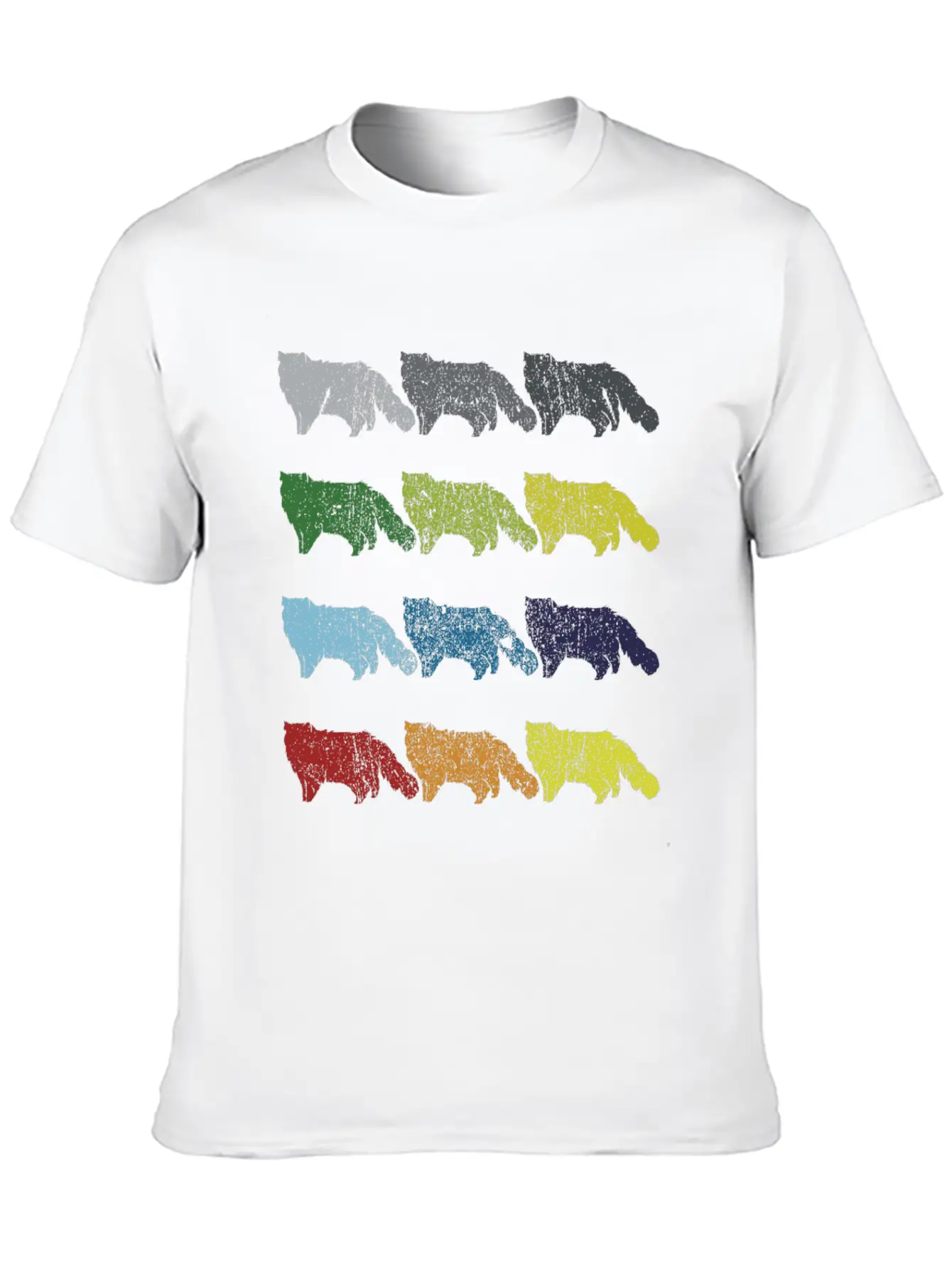 Neon Pop Art Retro Persian Cat Pet Gift Unisex Short Sleeve Soft Cotton T-Shirt – Casual Everyday Wear