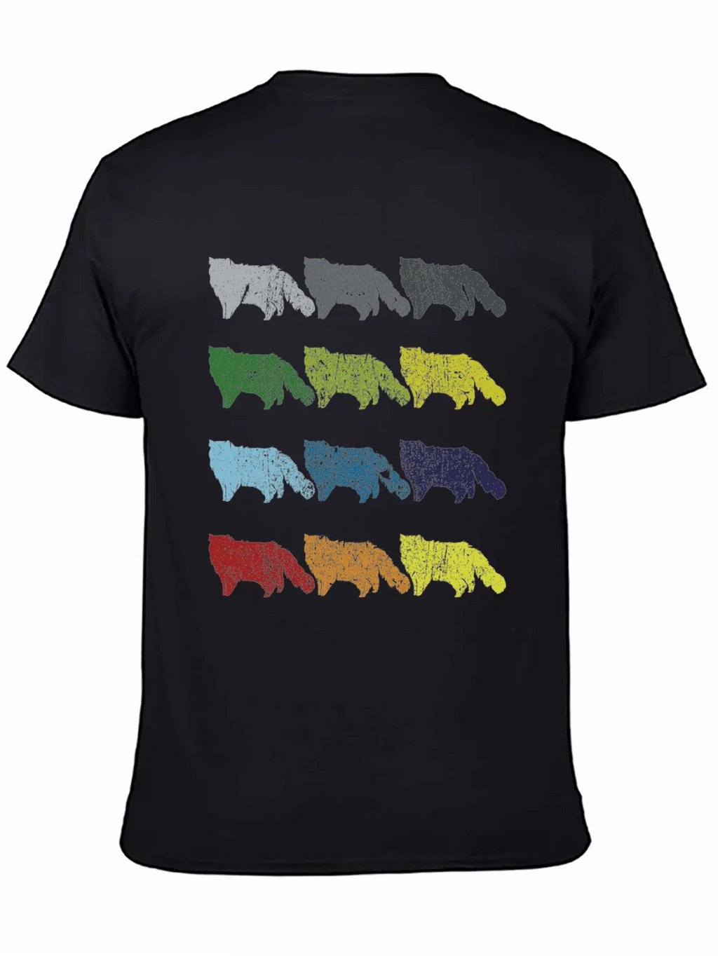 Neon Pop Art Retro Persian Cat Pet Gift Unisex Short Sleeve Soft Cotton T-Shirt – Casual Everyday Wear