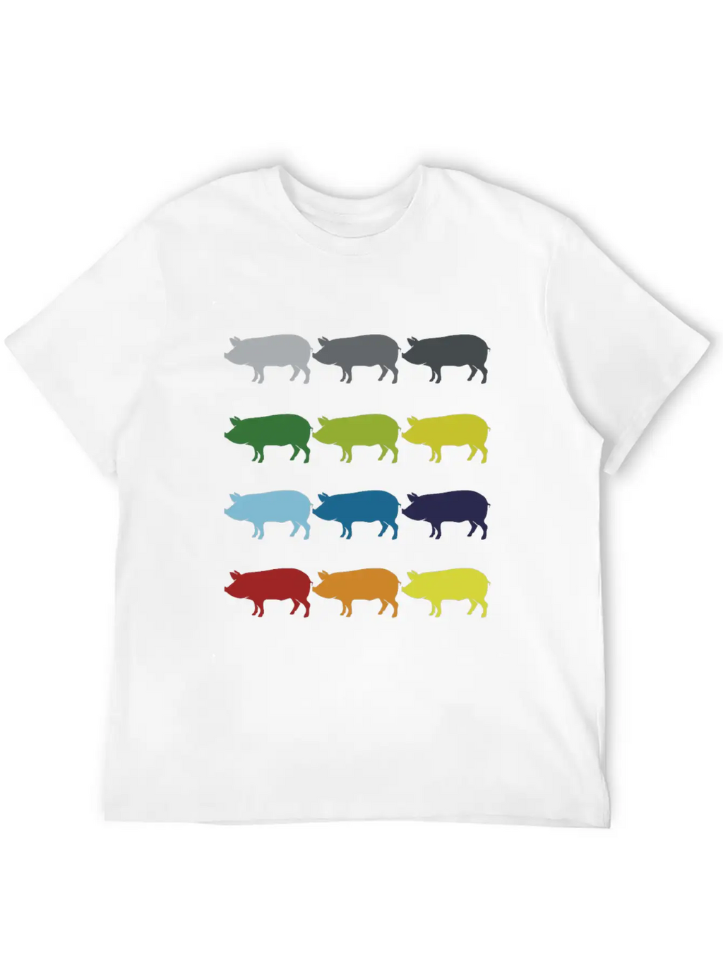 Neon Pop Art Retro Pig Animal Gift Idea Stylish Everyday T-Shirt – Unisex Basic Cotton Tee