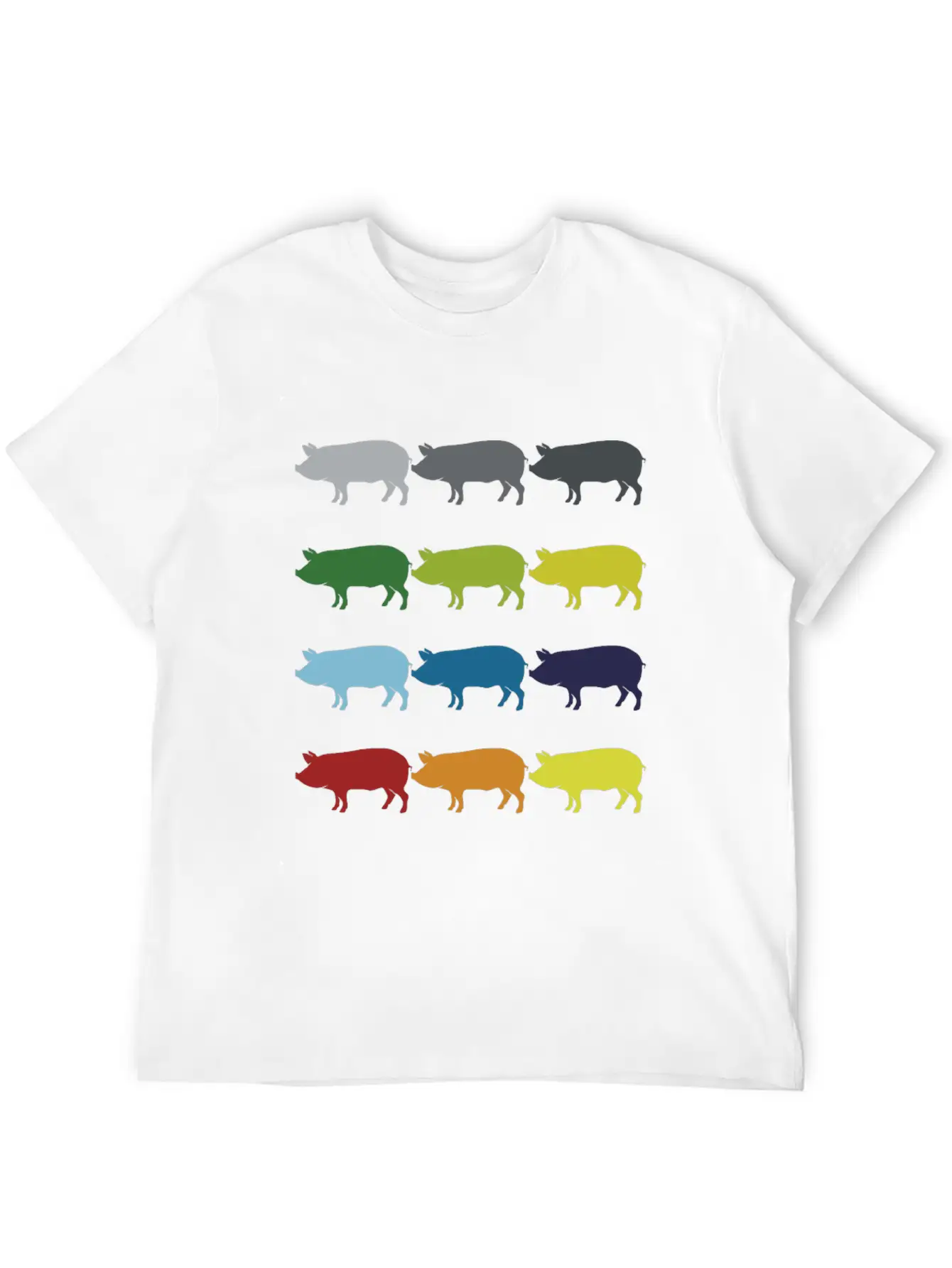 Neon Pop Art Retro Pig Animal Gift Idea Stylish Everyday T-Shirt – Unisex Basic Cotton Tee