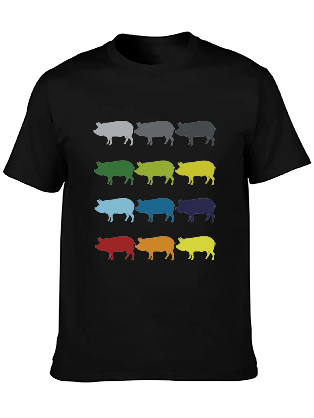 Neon Pop Art Retro Pig Animal Gift Idea Stylish Everyday T-Shirt – Unisex Basic Cotton Tee