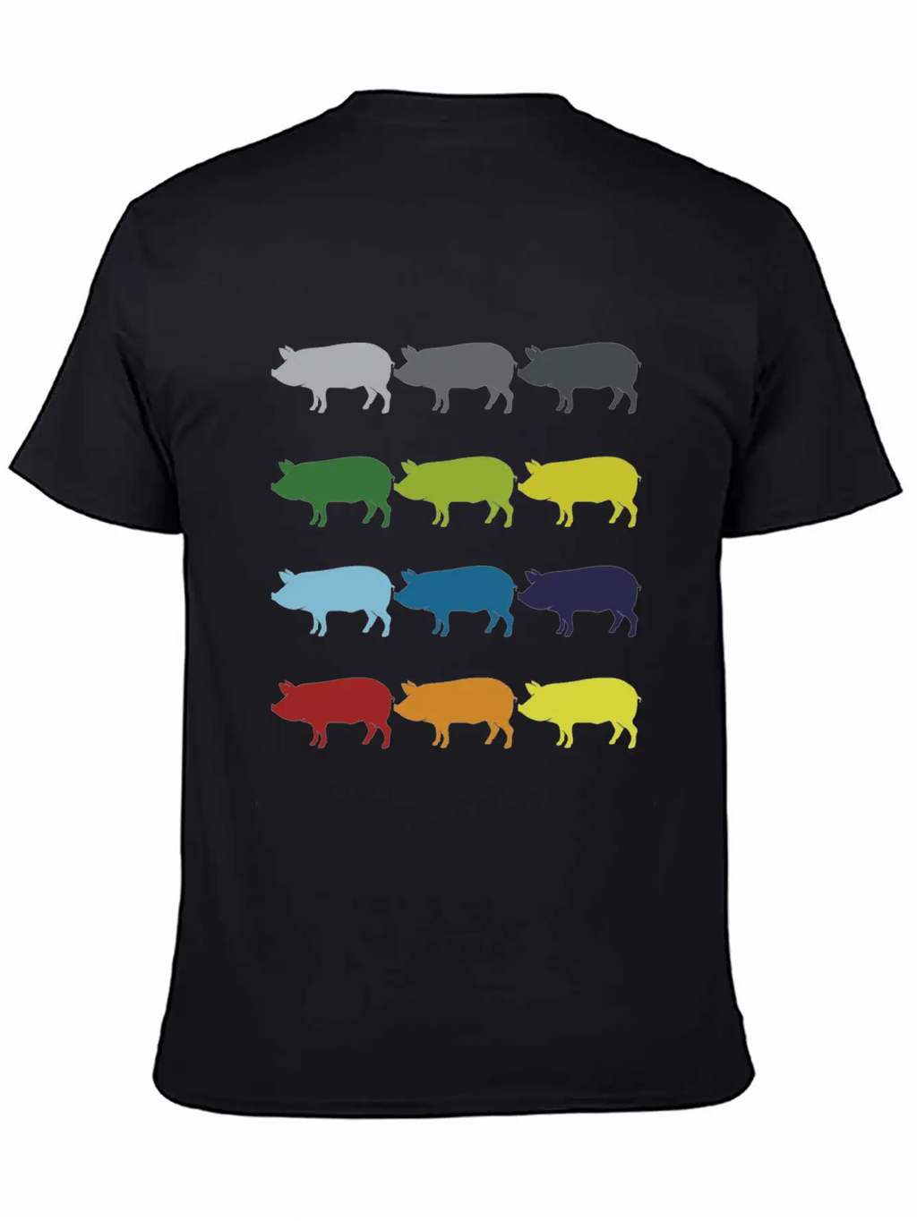 Neon Pop Art Retro Pig Animal Gift Idea Stylish Everyday T-Shirt – Unisex Basic Cotton Tee