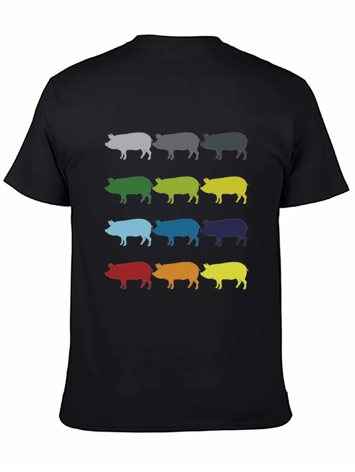 Neon Pop Art Retro Pig Animal Gift Idea Stylish Everyday T-Shirt – Unisex Basic Cotton Tee