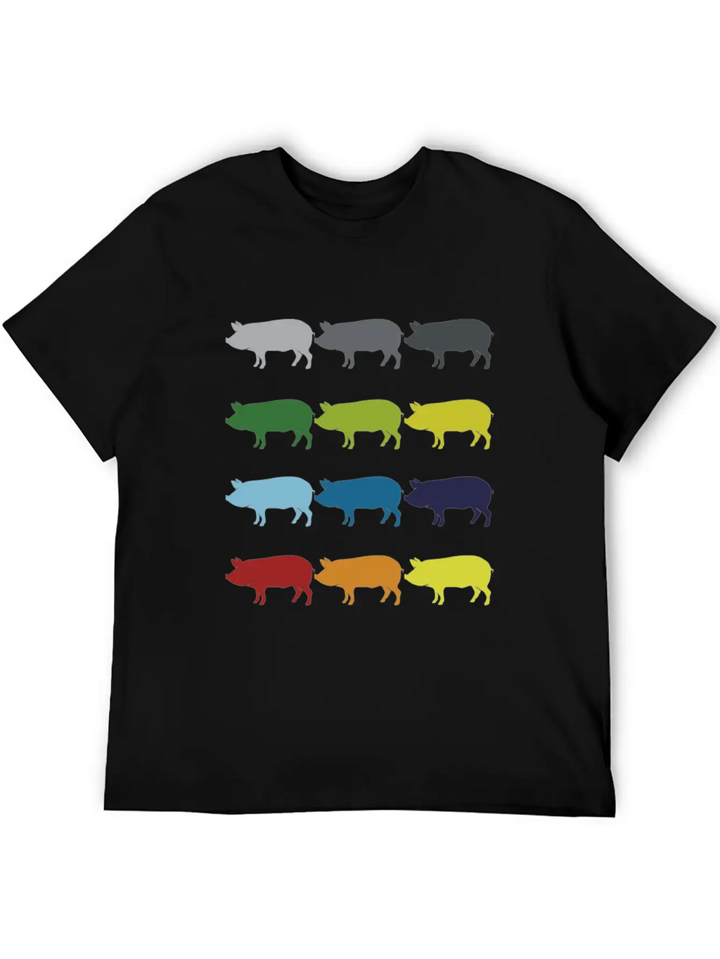 Neon Pop Art Retro Pig Animal Gift Idea Stylish Everyday T-Shirt – Unisex Basic Cotton Tee