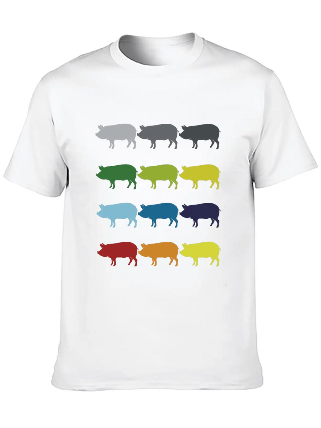 Neon Pop Art Retro Pig Animal Gift Idea Stylish Everyday T-Shirt – Unisex Basic Cotton Tee