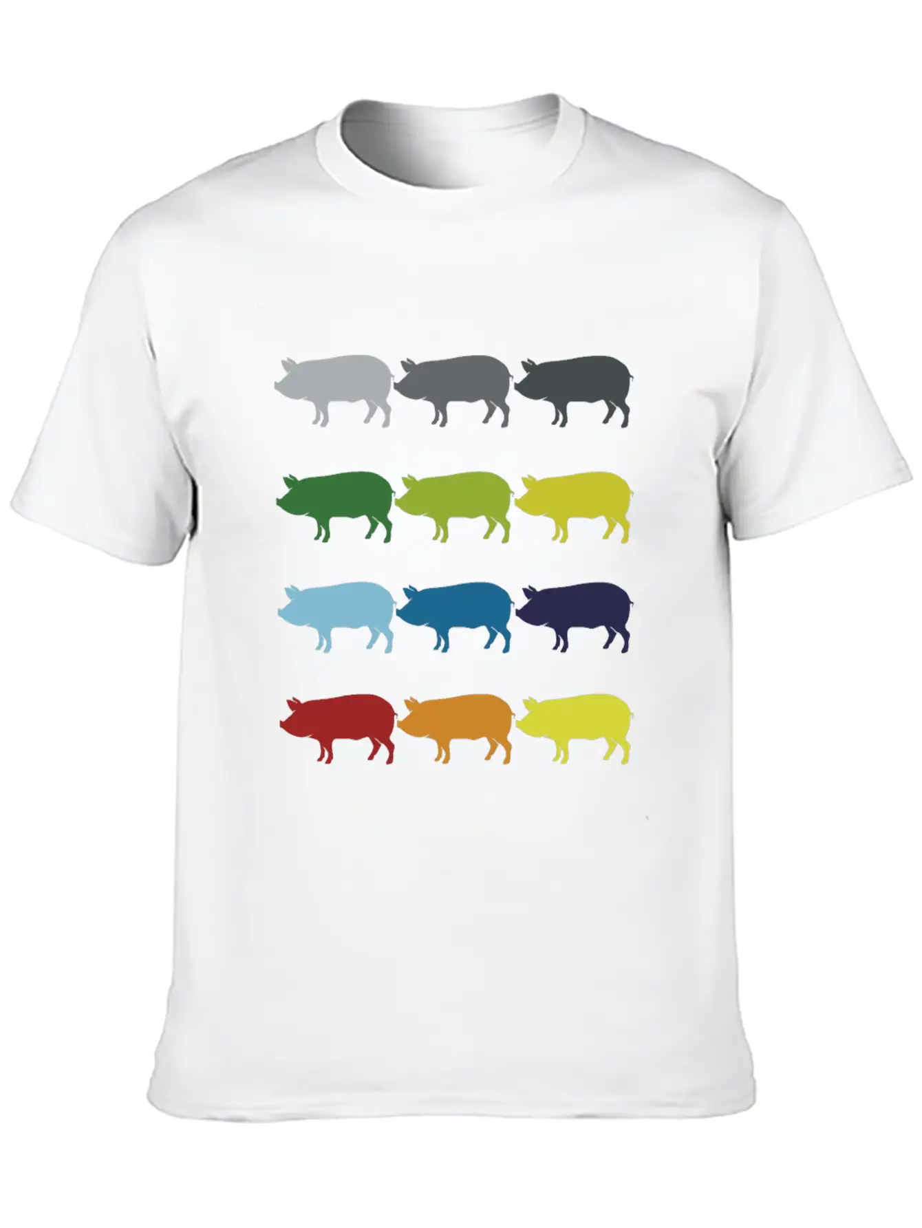 Neon Pop Art Retro Pig Animal Gift Idea Stylish Everyday T-Shirt – Unisex Basic Cotton Tee