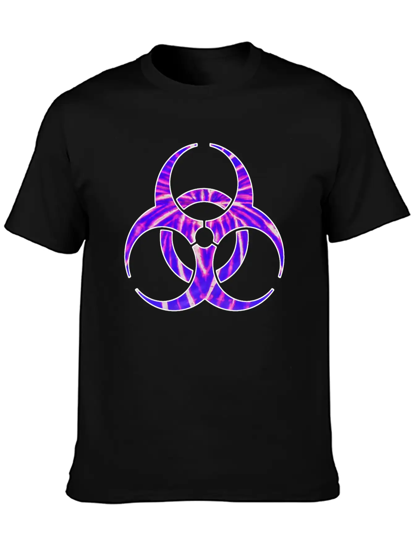 Neon Purple Biohazard Unisex Casual T-Shirt – Clean Design For Daily Comfort