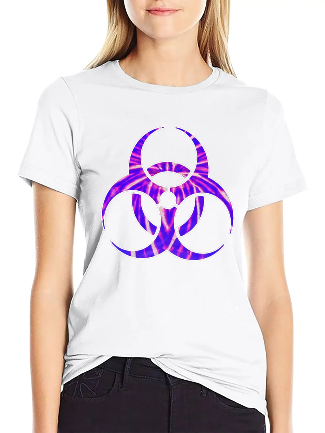 Neon Purple Biohazard Unisex Casual T-Shirt – Clean Design For Daily Comfort