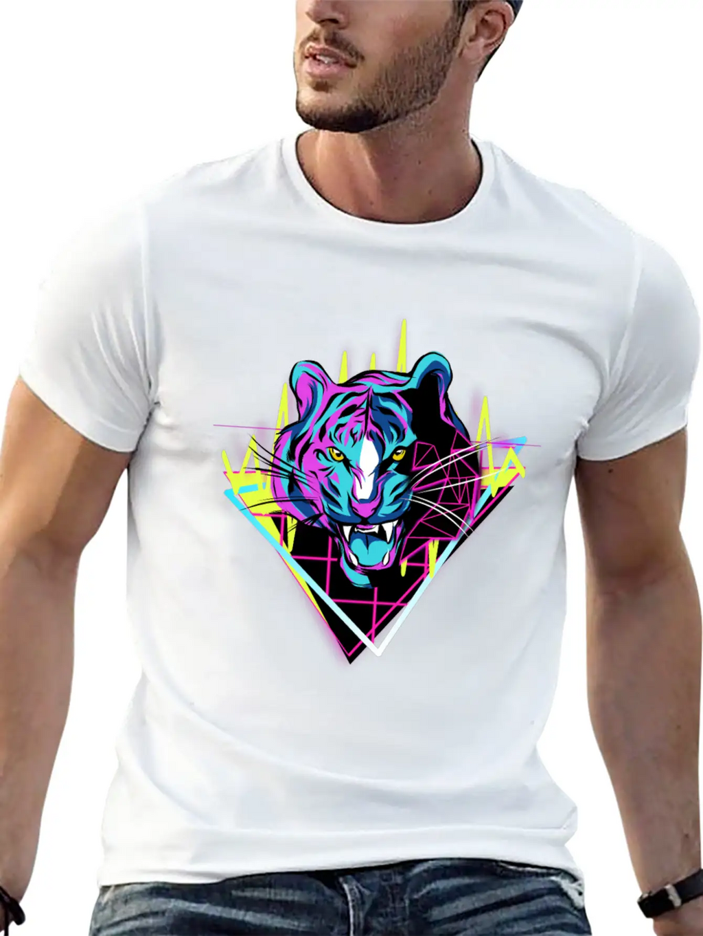 Neon Tiger Unisex Casual T-Shirt – Clean Design For Daily Comfort