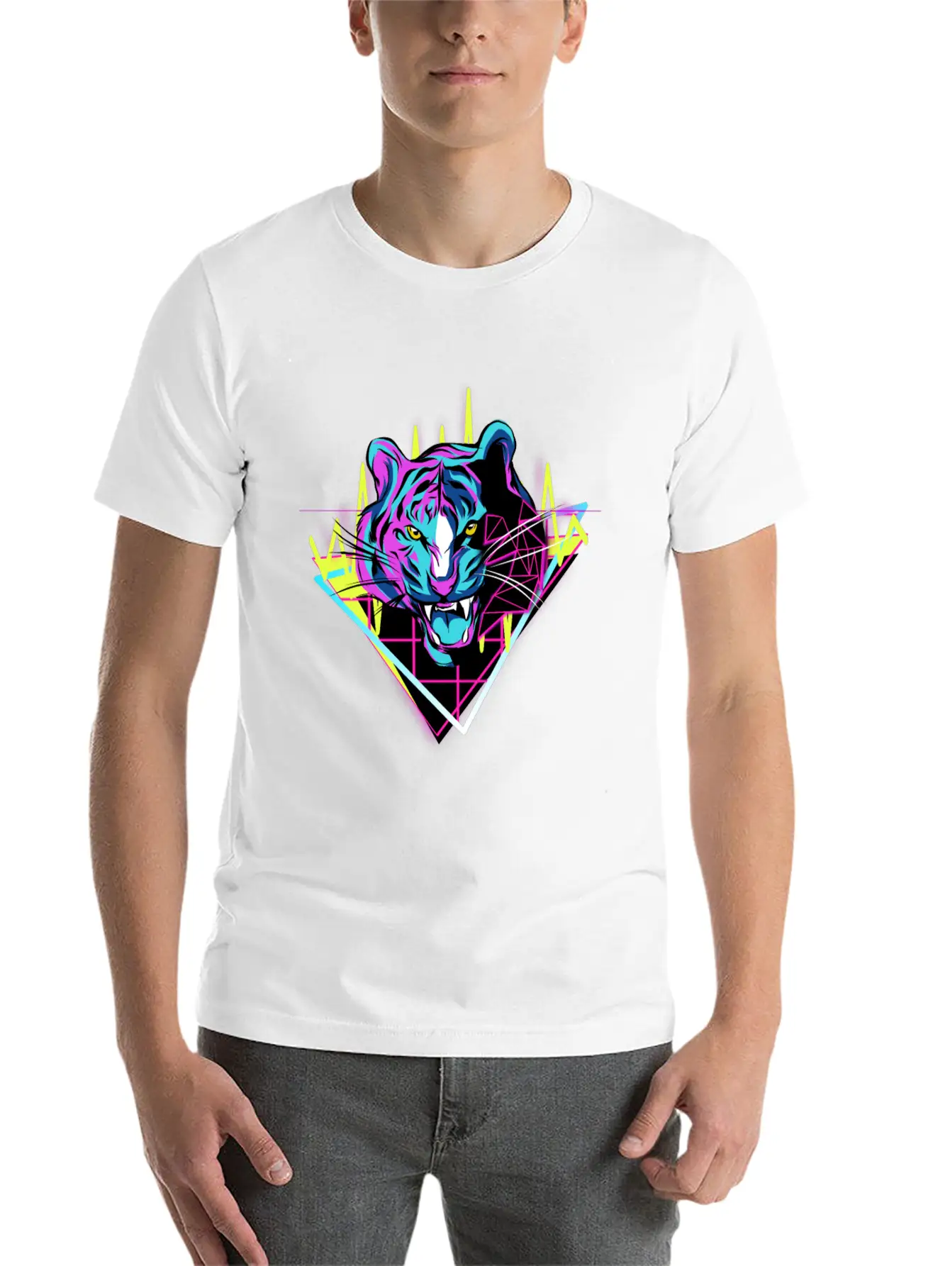 Neon Tiger Unisex Casual T-Shirt – Clean Design For Daily Comfort