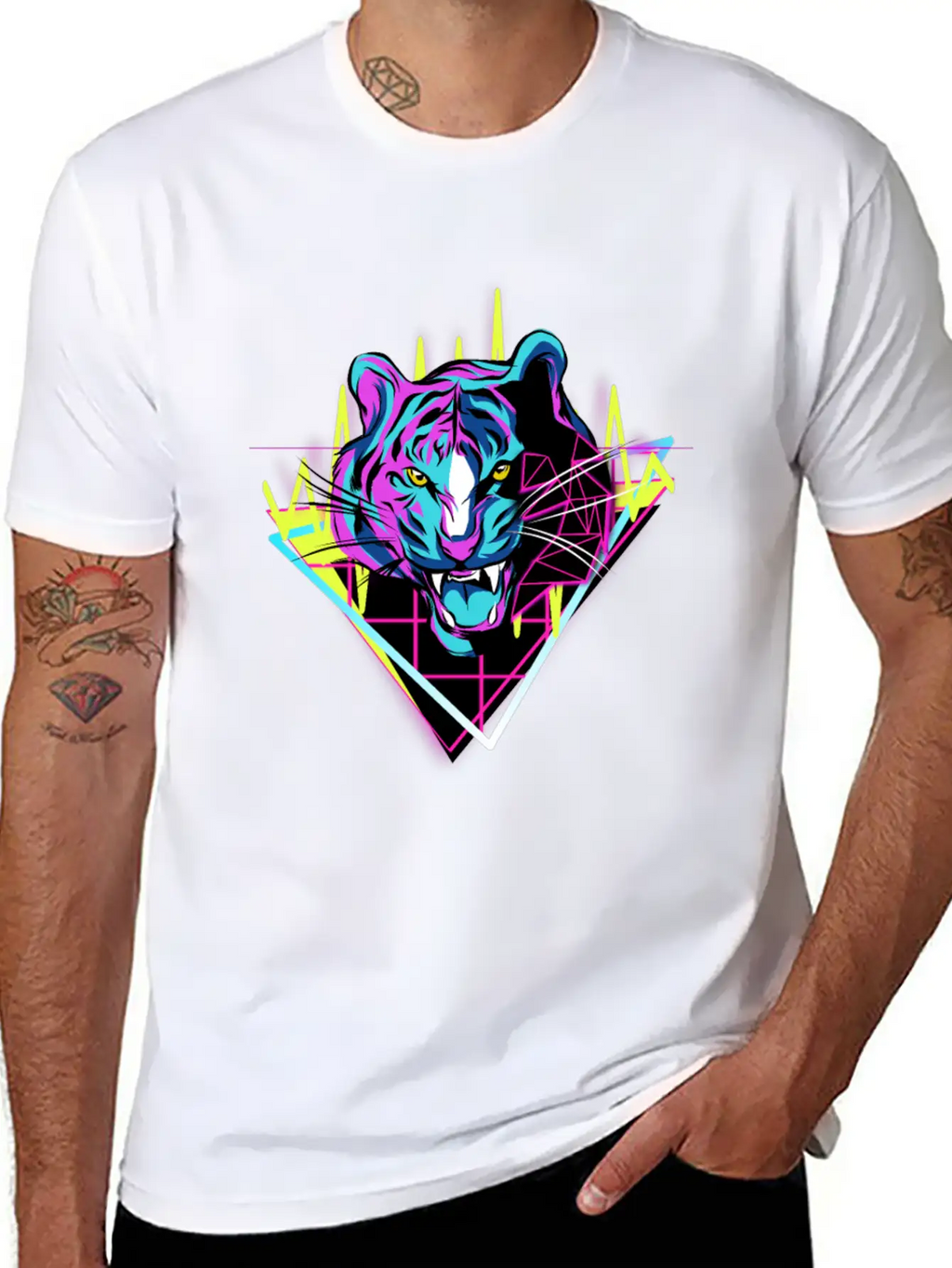 Neon Tiger Unisex Casual T-Shirt – Clean Design For Daily Comfort