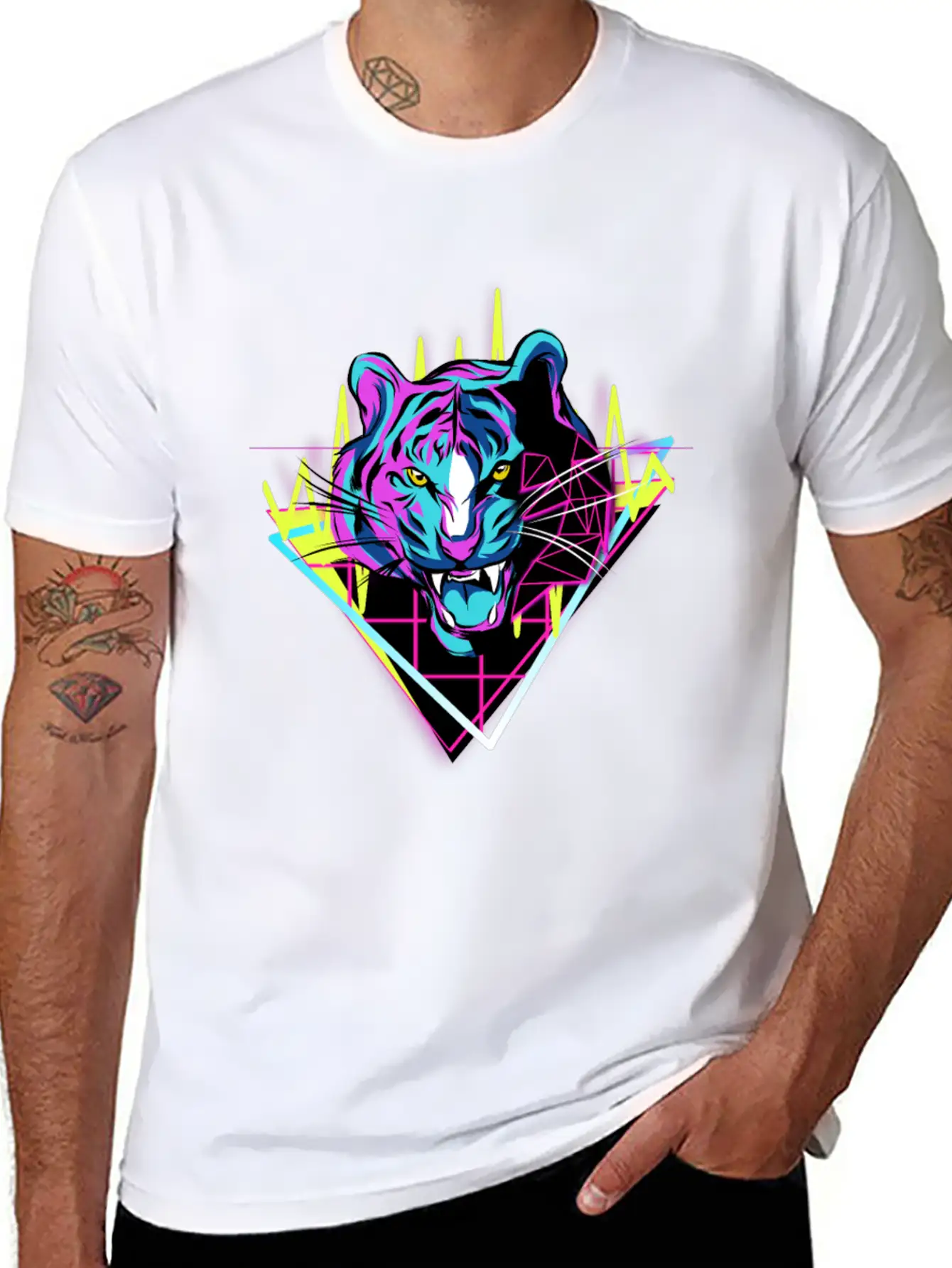 Neon Tiger Unisex Casual T-Shirt – Clean Design For Daily Comfort