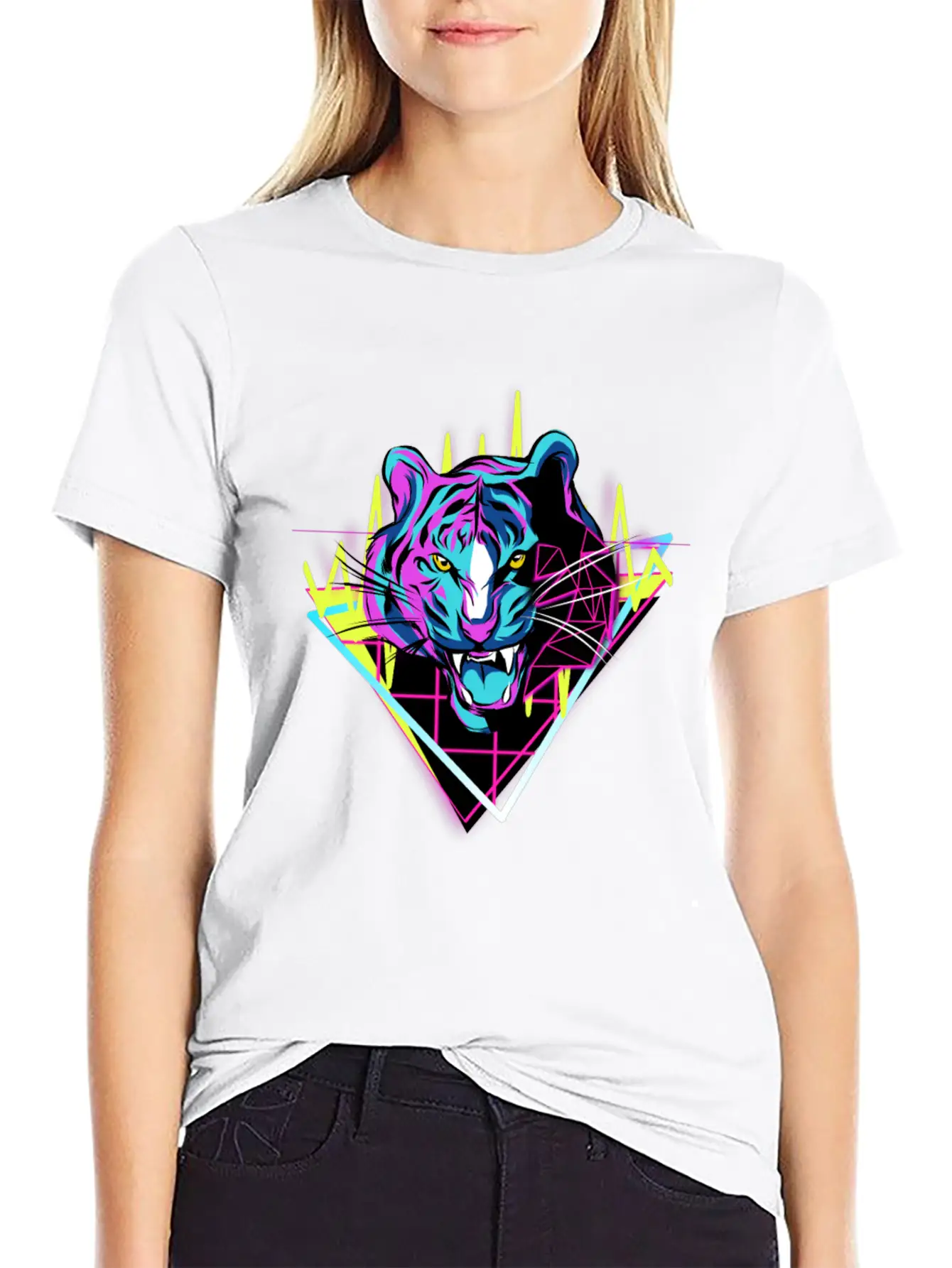 Neon Tiger Unisex Casual T-Shirt – Clean Design For Daily Comfort
