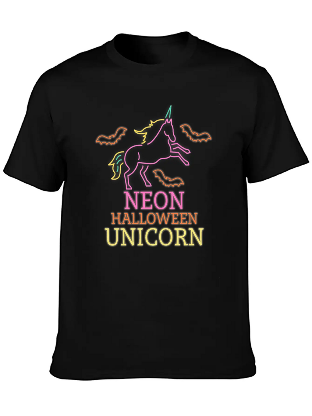 Neon Unicorn Unisex Short Sleeve Soft Cotton T-Shirt – Casual Everyday Wear