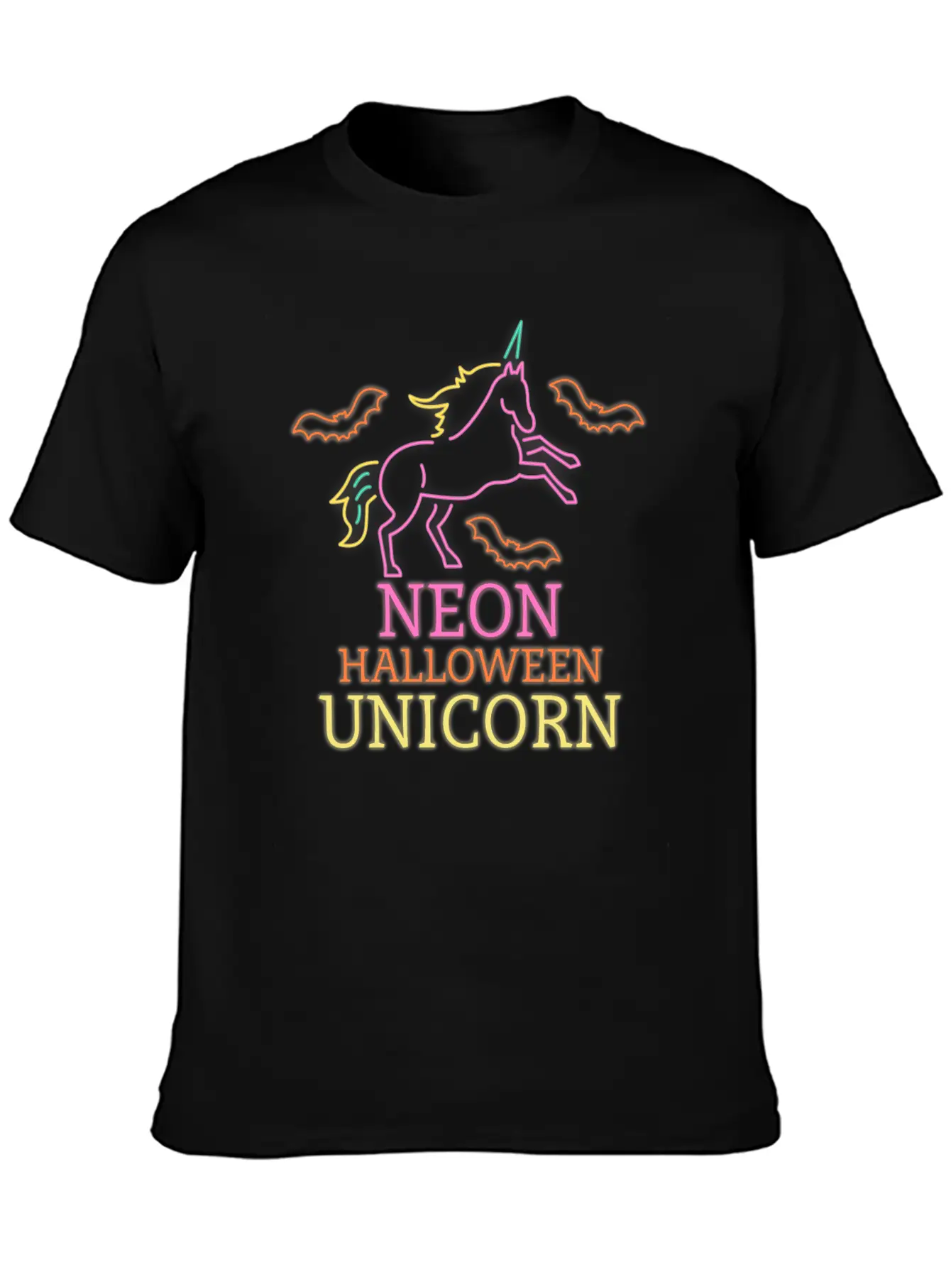 Neon Unicorn Unisex Short Sleeve Soft Cotton T-Shirt – Casual Everyday Wear