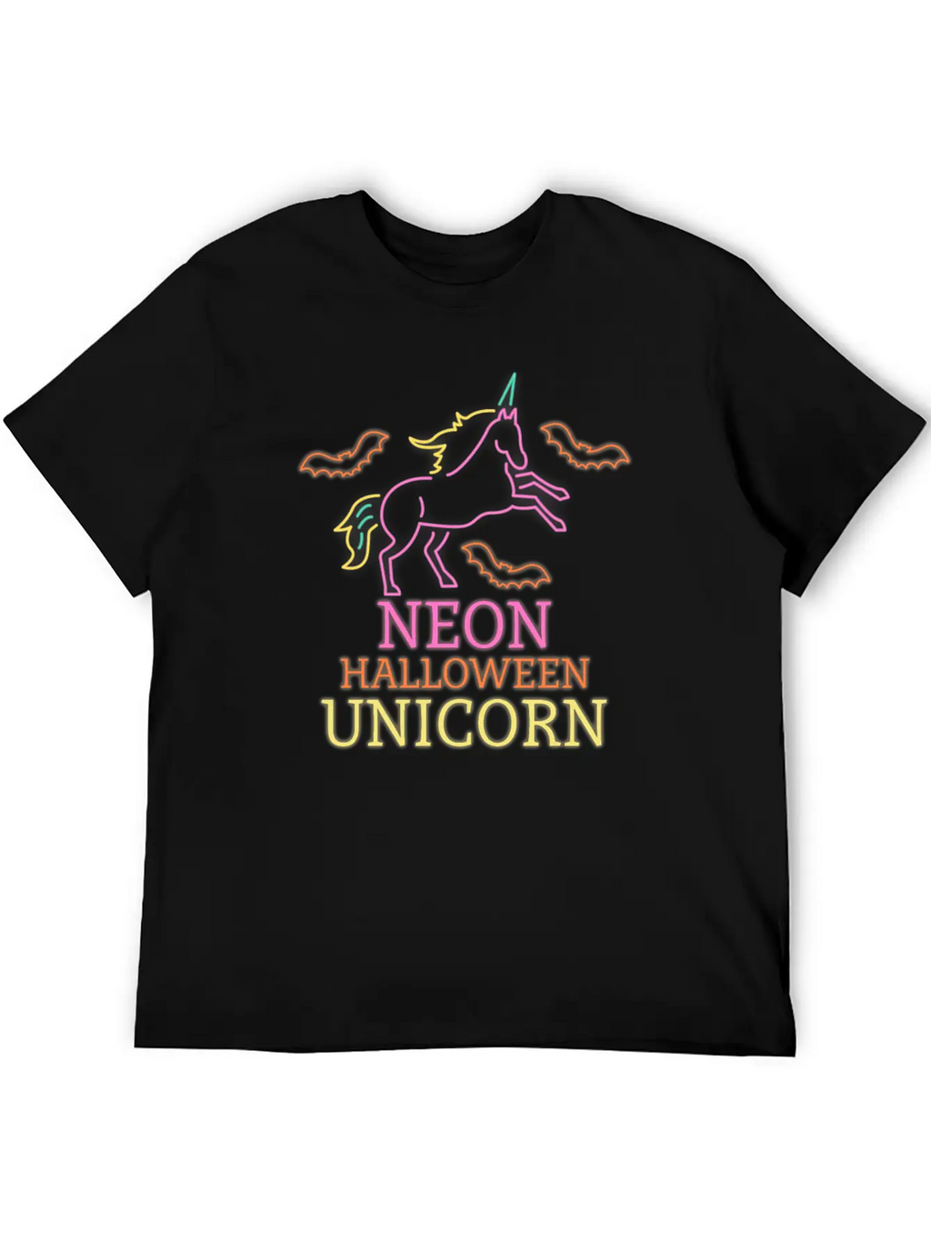 Neon Unicorn Unisex Short Sleeve Soft Cotton T-Shirt – Casual Everyday Wear