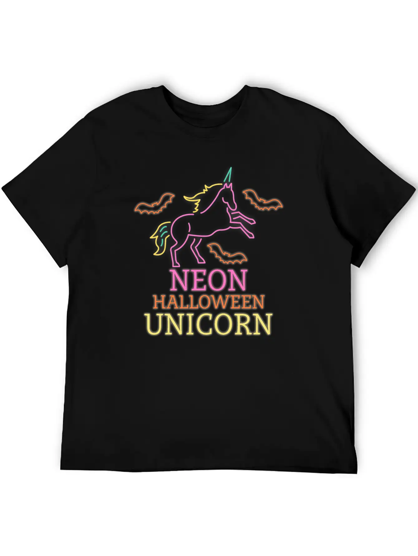 Neon Unicorn Unisex Short Sleeve Soft Cotton T-Shirt – Casual Everyday Wear